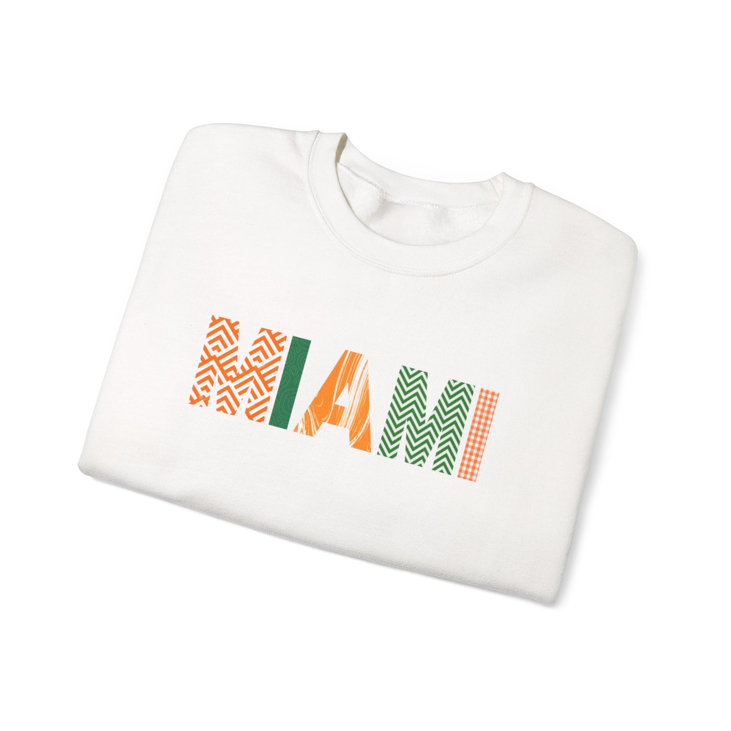 Miami Pattern Crewneck Sweatshirt — Colorful Geometric Miami Graphic