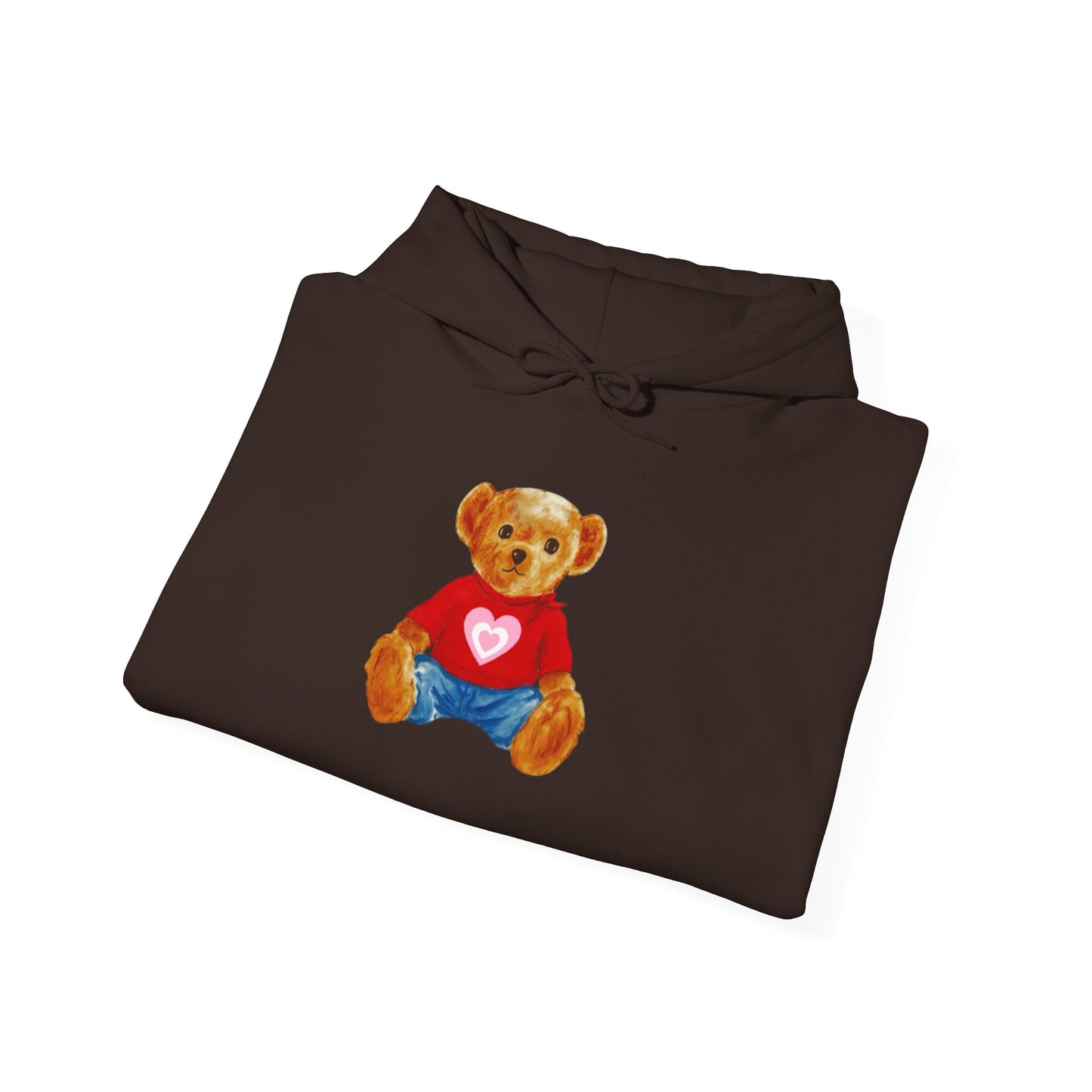 Teddy Bear Hoodie — Cute Heart Graphic