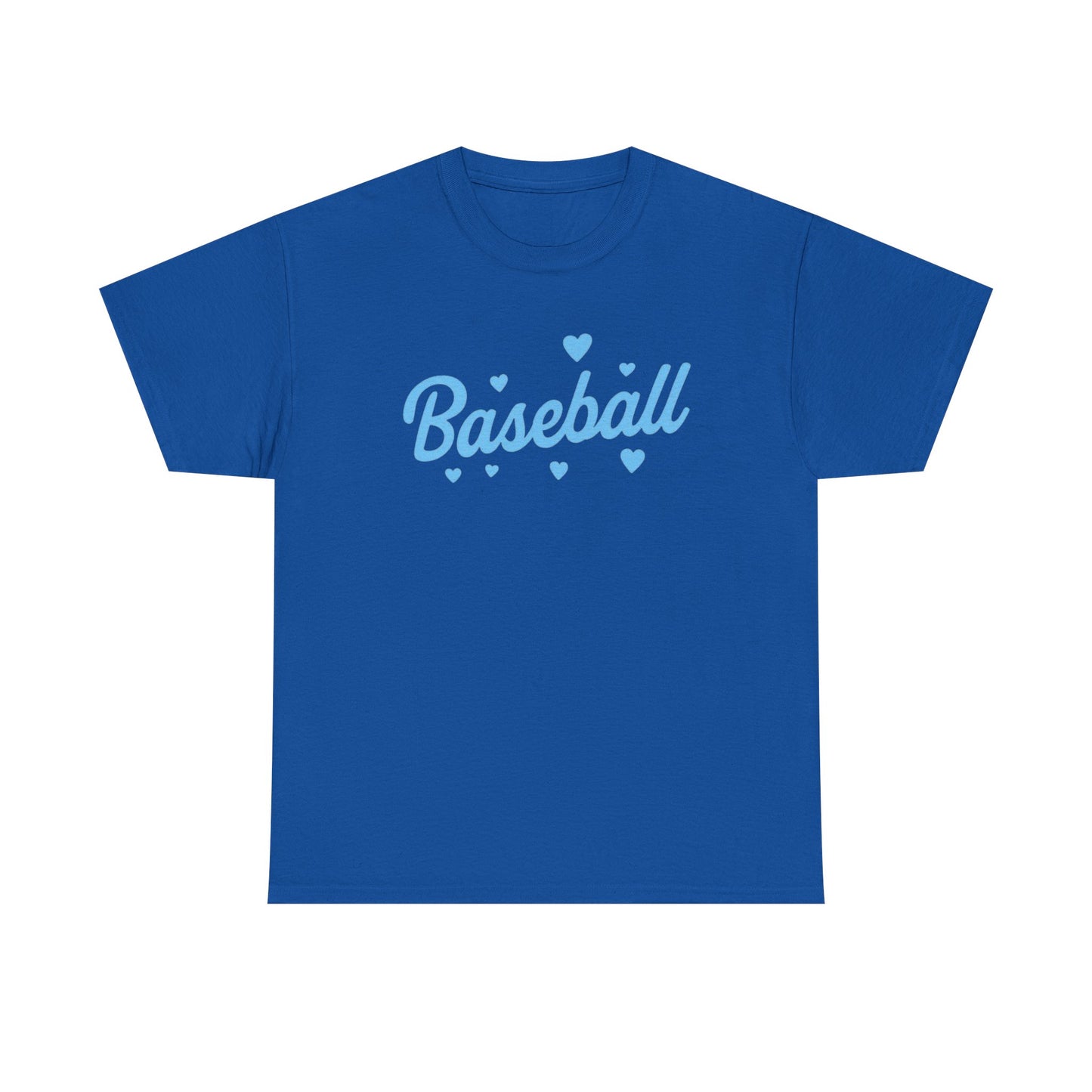 Baseball Heart Tee — Cute Script Baseball Shirt for Fans & Players