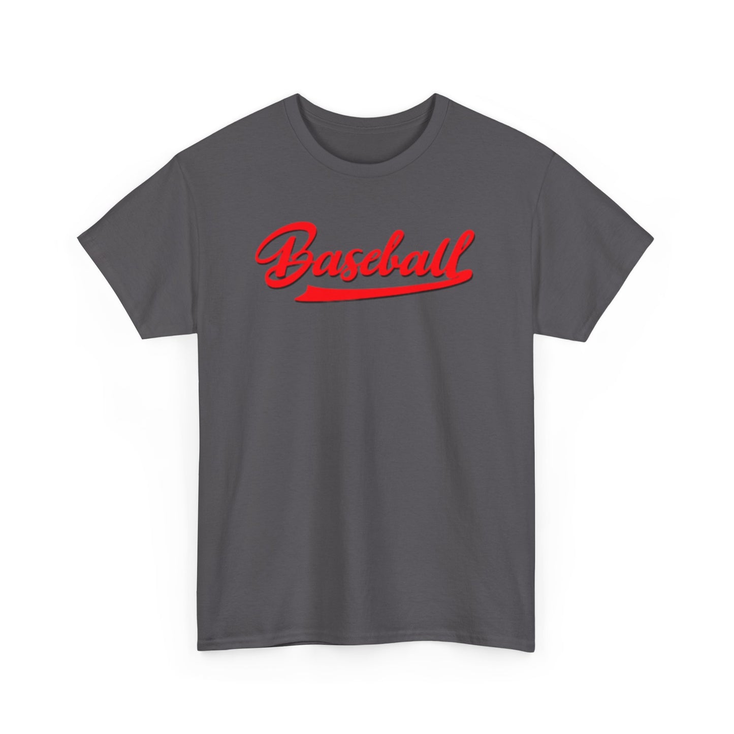Baseball Script Tee — Red Vintage Baseball Logo T-Shirt