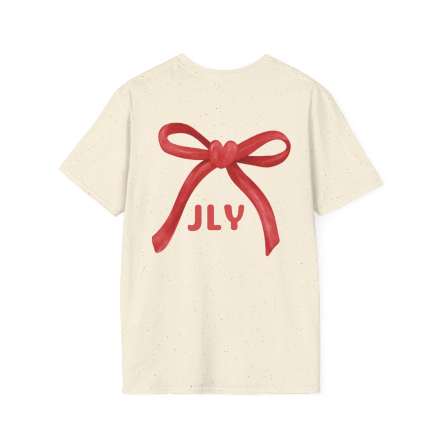 T-Shirt — Red Bow "JLY" Graphic Tee