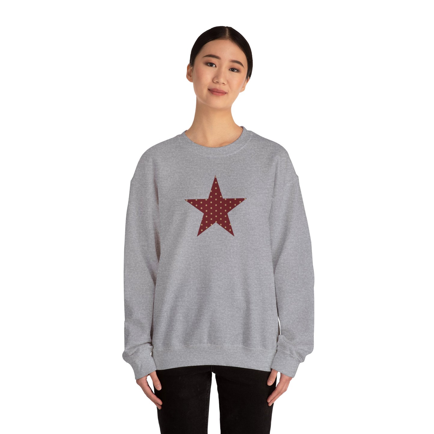 Garnet and Gold Polka Dot Star Crewneck
