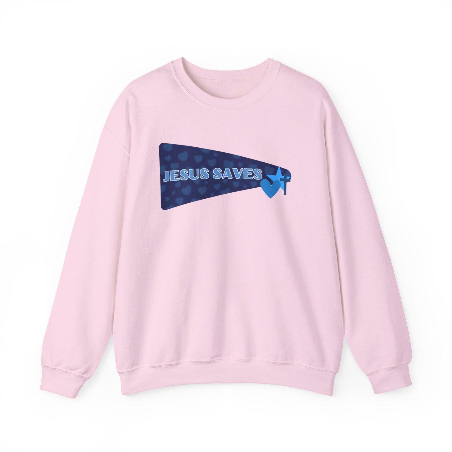 Jesus Saves Crewneck Sweatshirt — Christian Faith Graphic Pullover