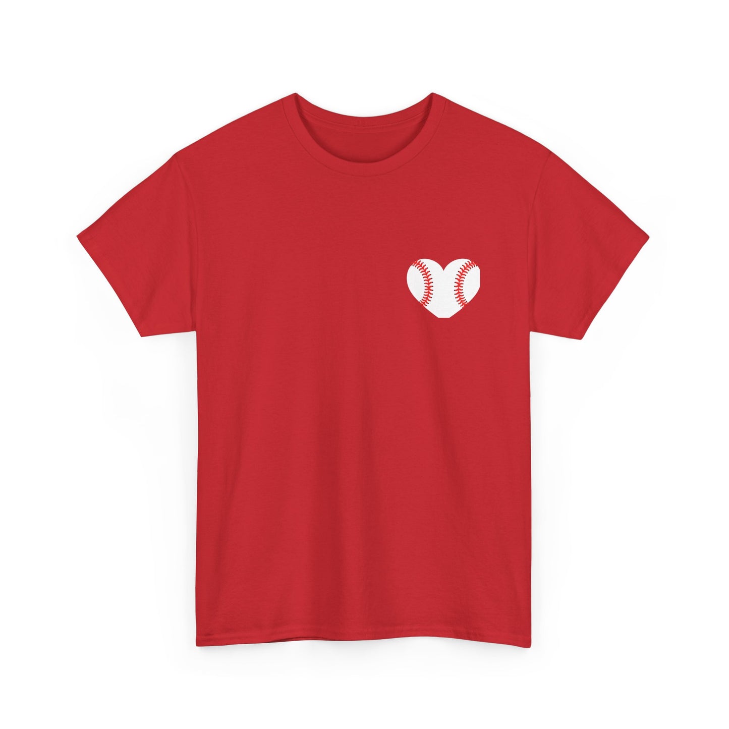 Baseball Heart Patchwork Tee – Patriotic Baseball Gear T‑Shirt