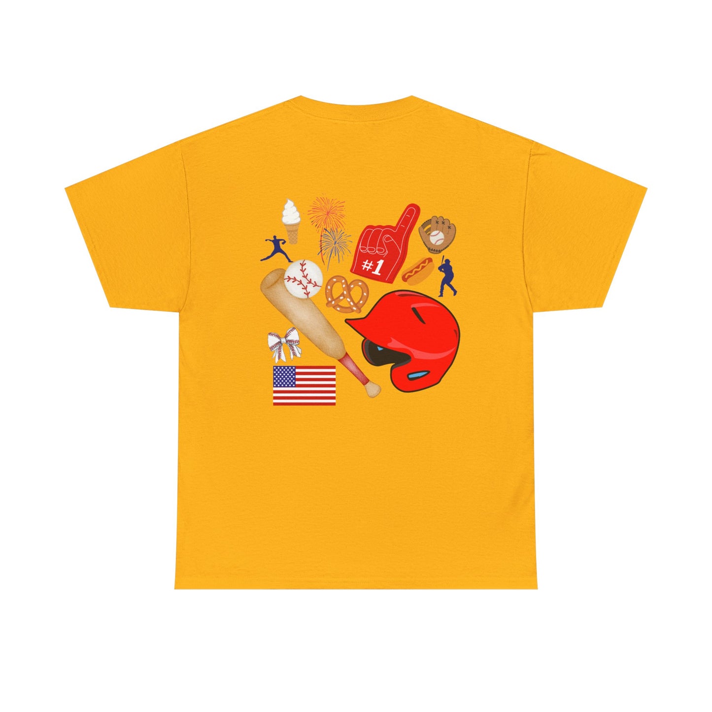 Baseball Heart Patchwork Tee – Patriotic Baseball Gear T‑Shirt