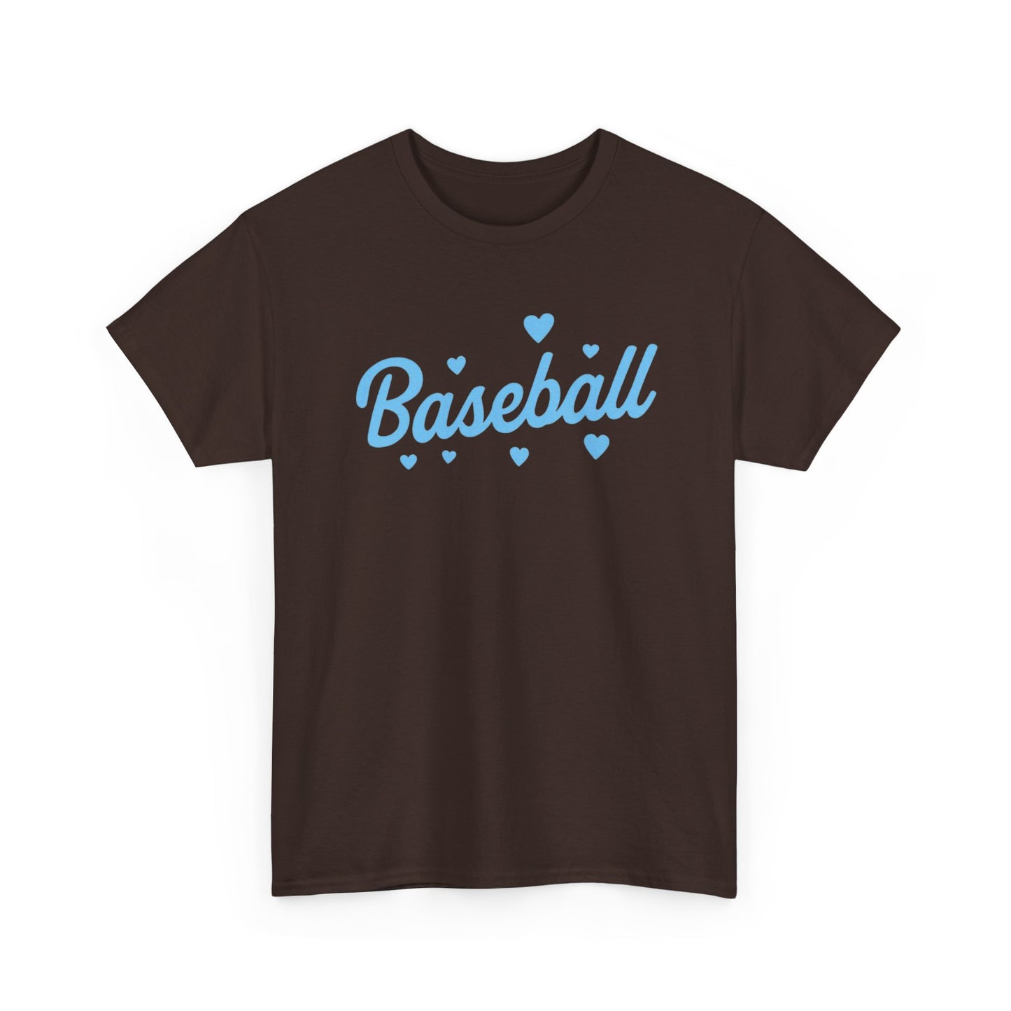 Baseball Heart Tee — Cute Script Baseball Shirt for Fans & Players