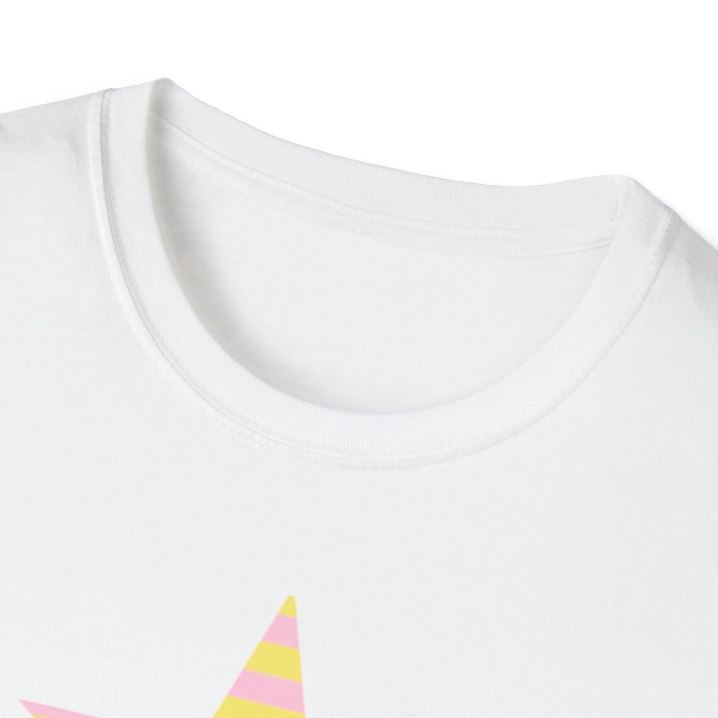 Star Stripe Tee — Pastel Pink & Yellow Graphic T-Shirt