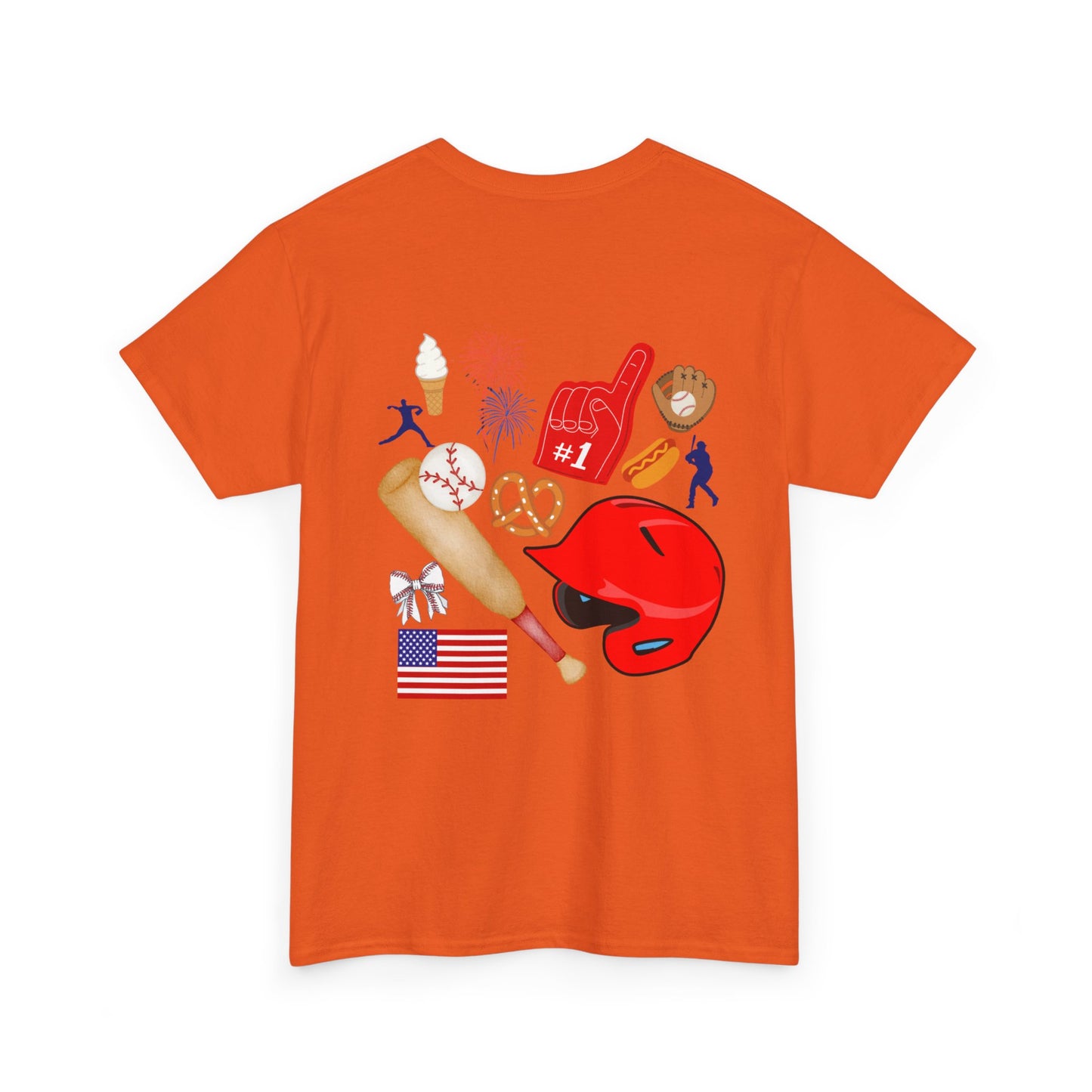 Baseball Heart Patchwork Tee – Patriotic Baseball Gear T‑Shirt