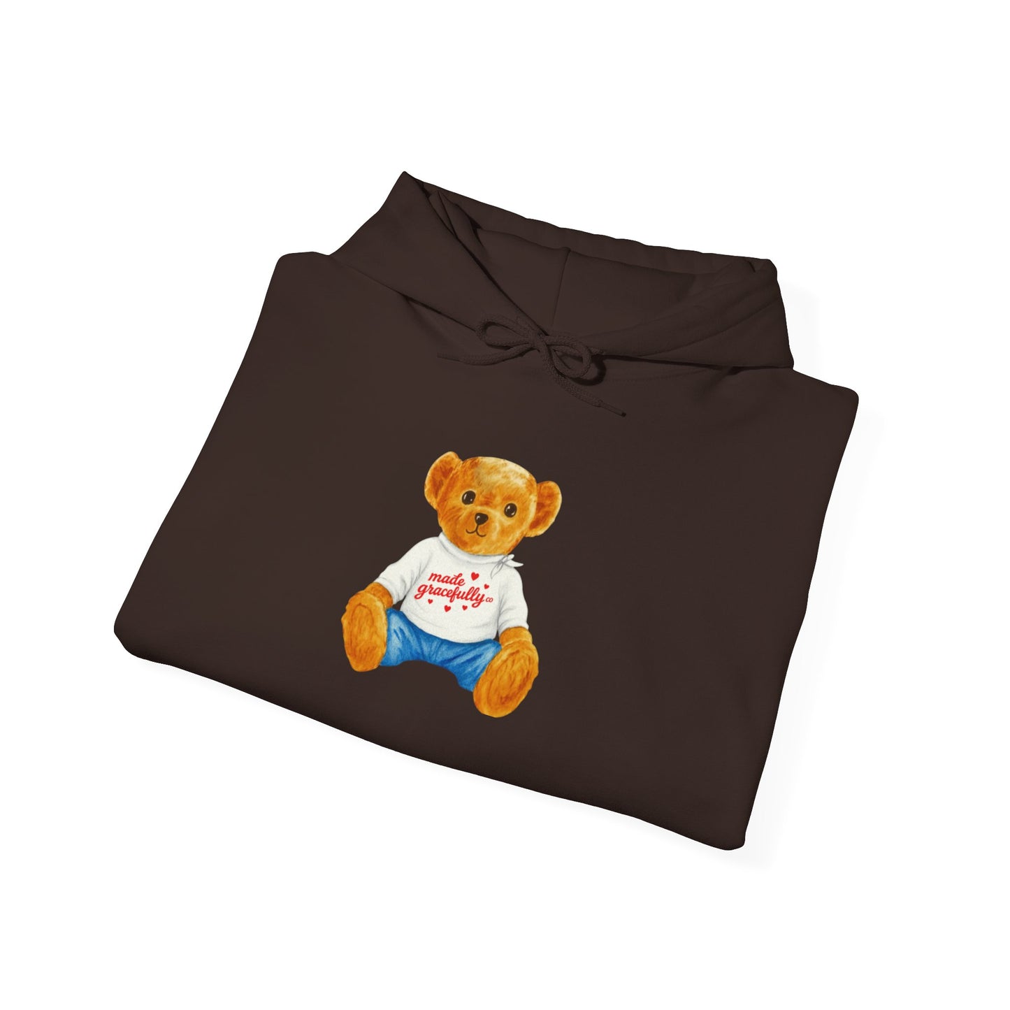 Made Gracefully Co. Teddy Bear Graphic Hoodie — Cute Vintage Bear Shirt