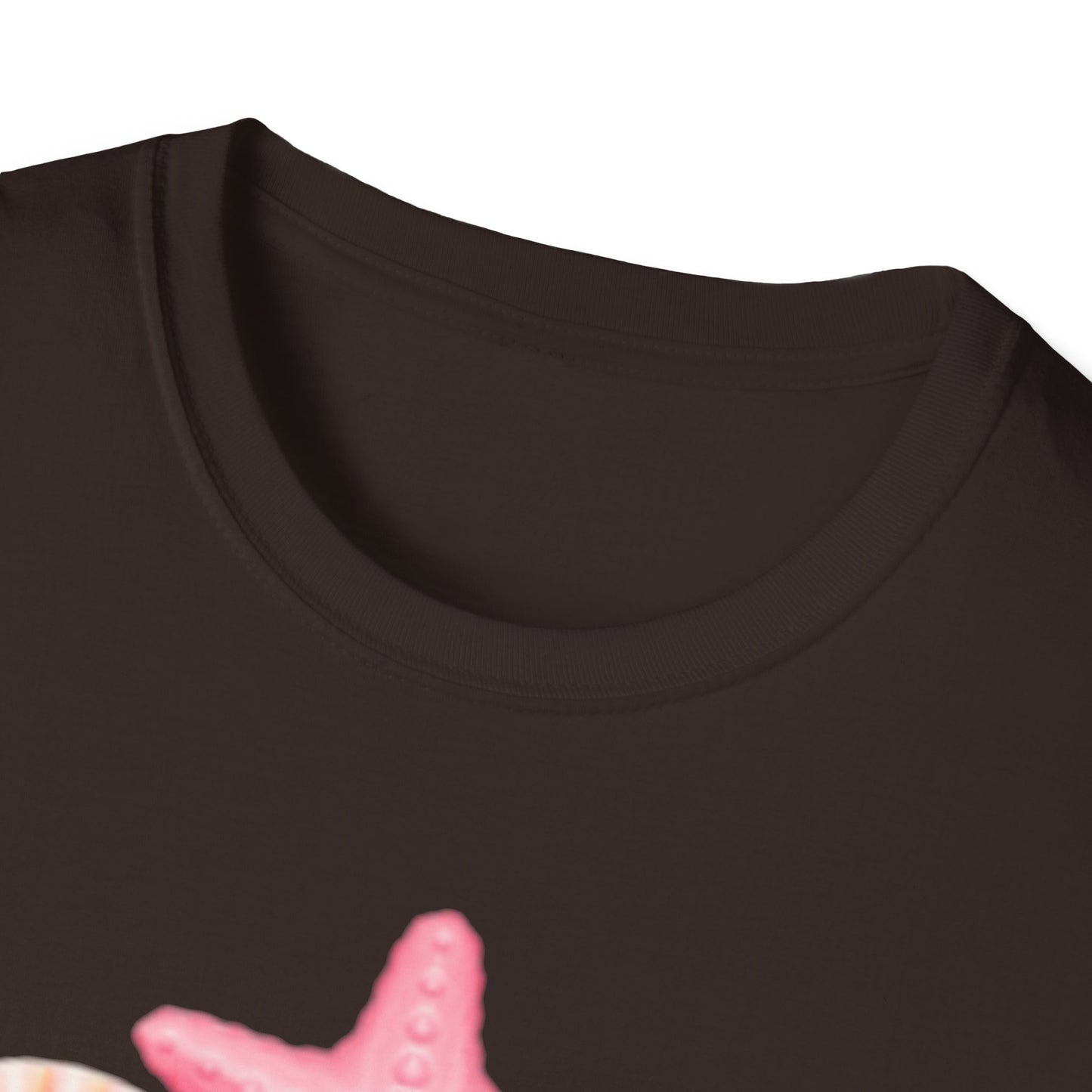 Seashell & Starfish Beach T-Shirt — Pink Coastal Summer Tee