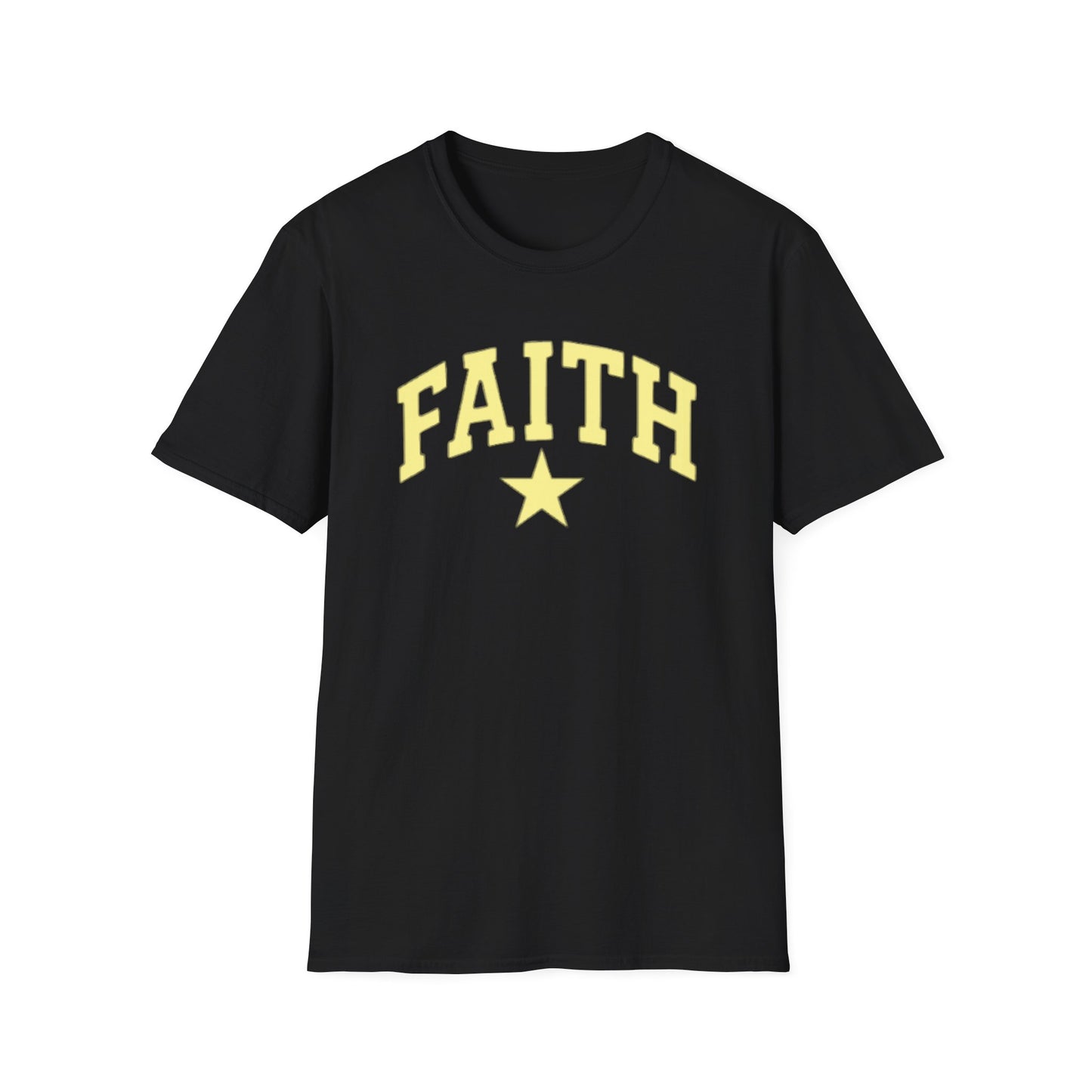 Faith Graphic T-Shirt — Yellow Lettering with Star
