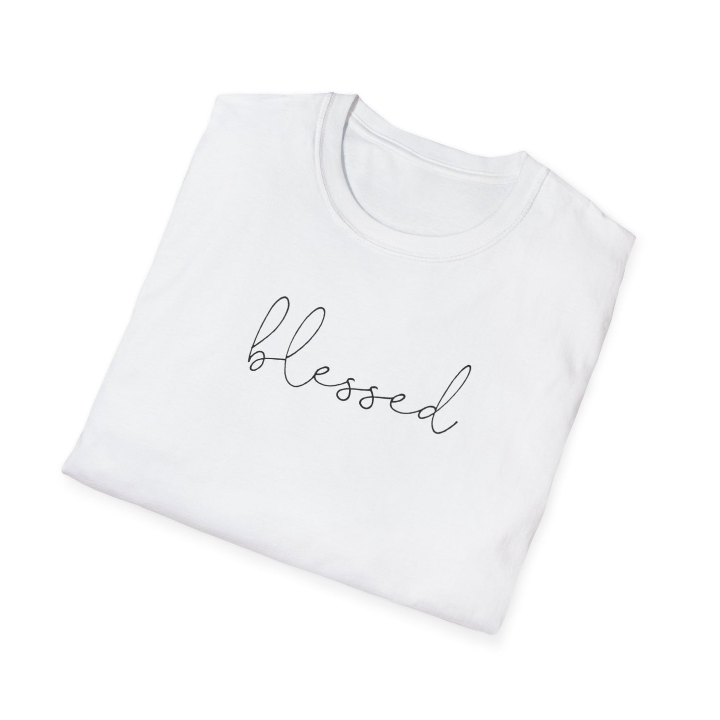 Blessed Script T-Shirt — Minimalist Inspirational Tee