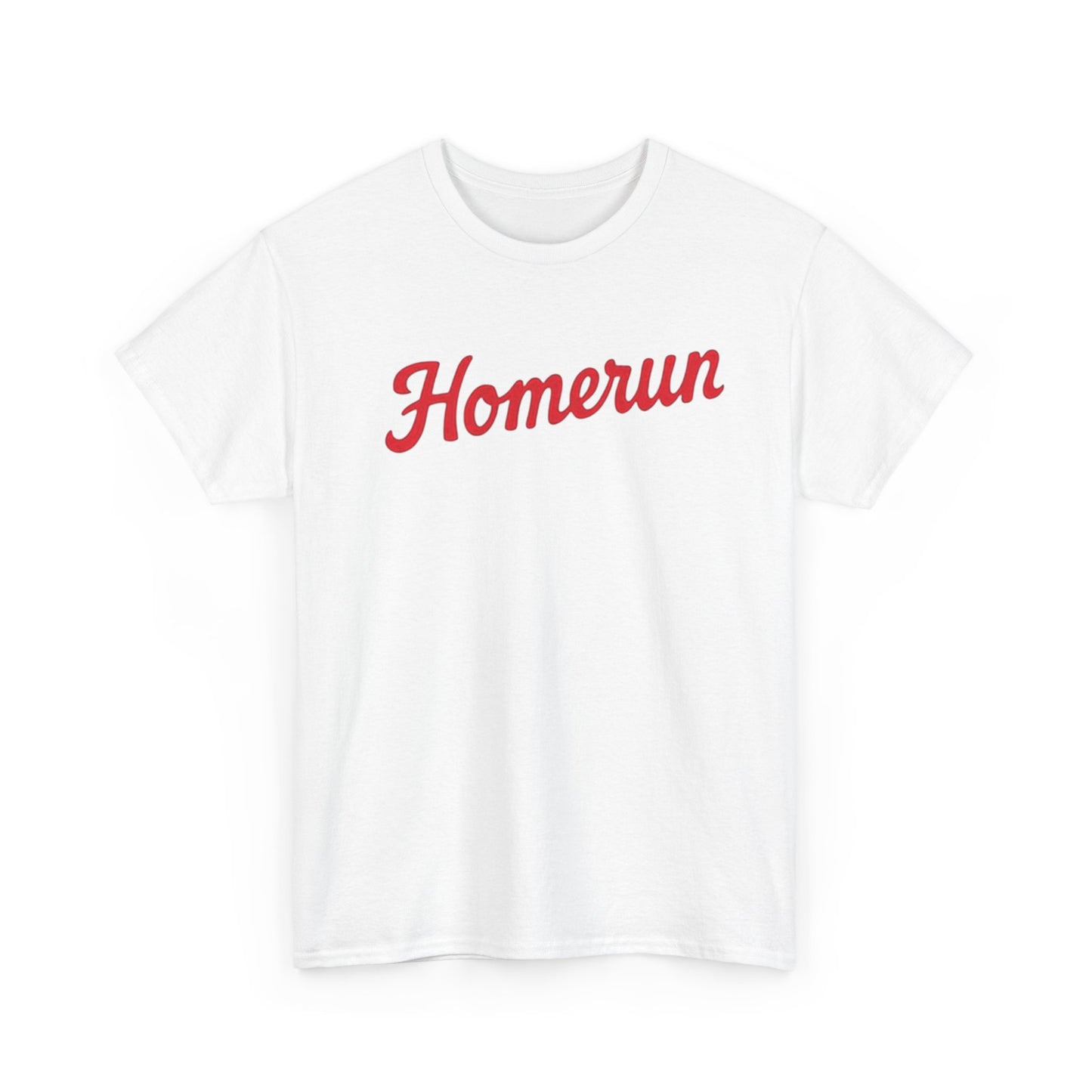 Homerun Baseball Tee — Retro Script Red Logo T-Shirt