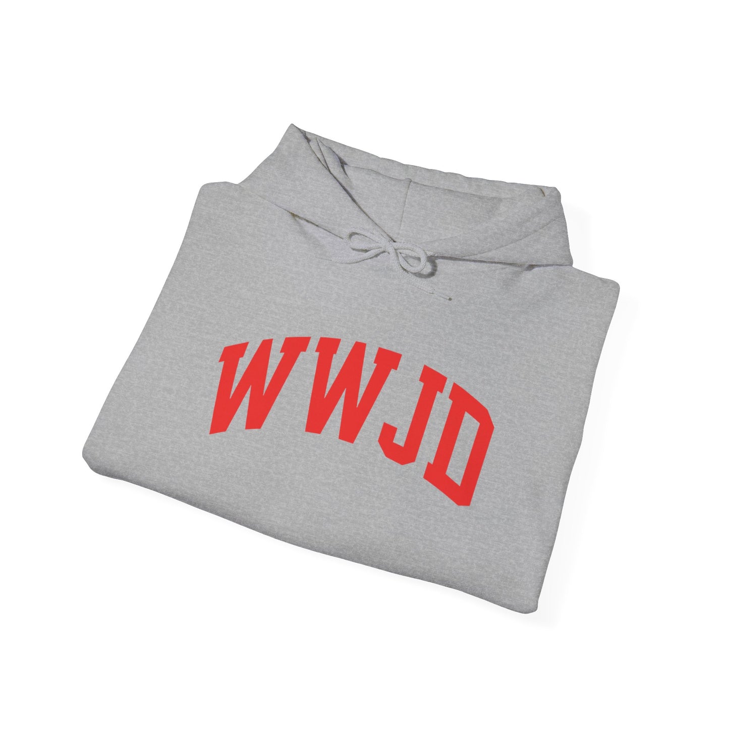 WWJD Hoodie — Classic Red Lettering Christian Faith Pullover