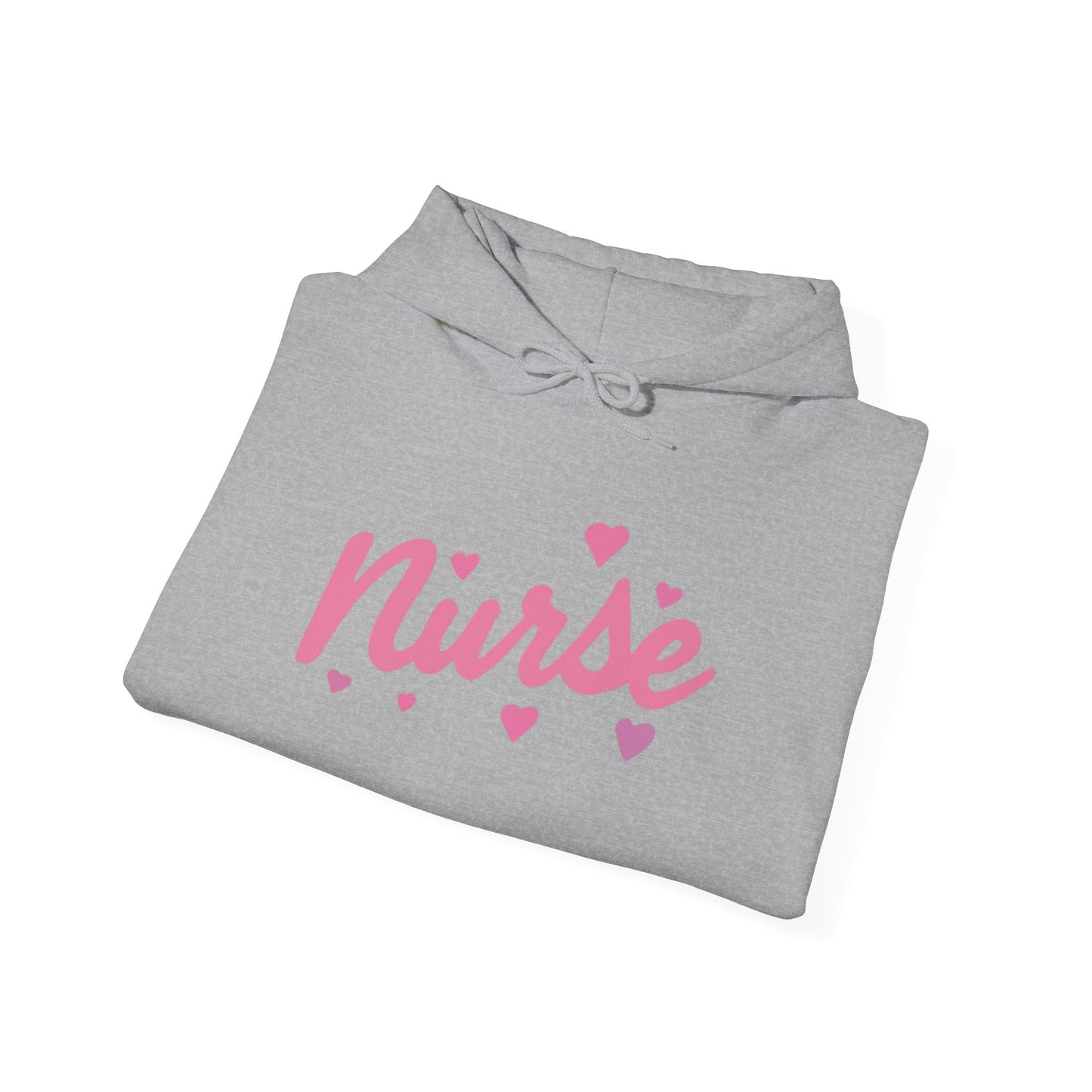 Nurse Heart Hoodie — Pink Script Nurse Hoodie for Medical Professionals, Gifts for Nurses
