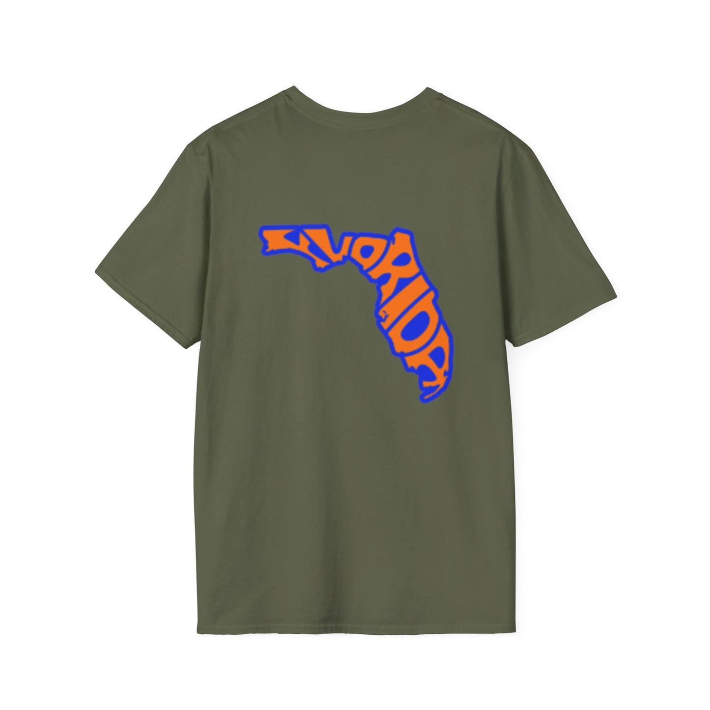 Florida State Outline T-Shirt — Orange & Blue 'Florida' Graphic Tee