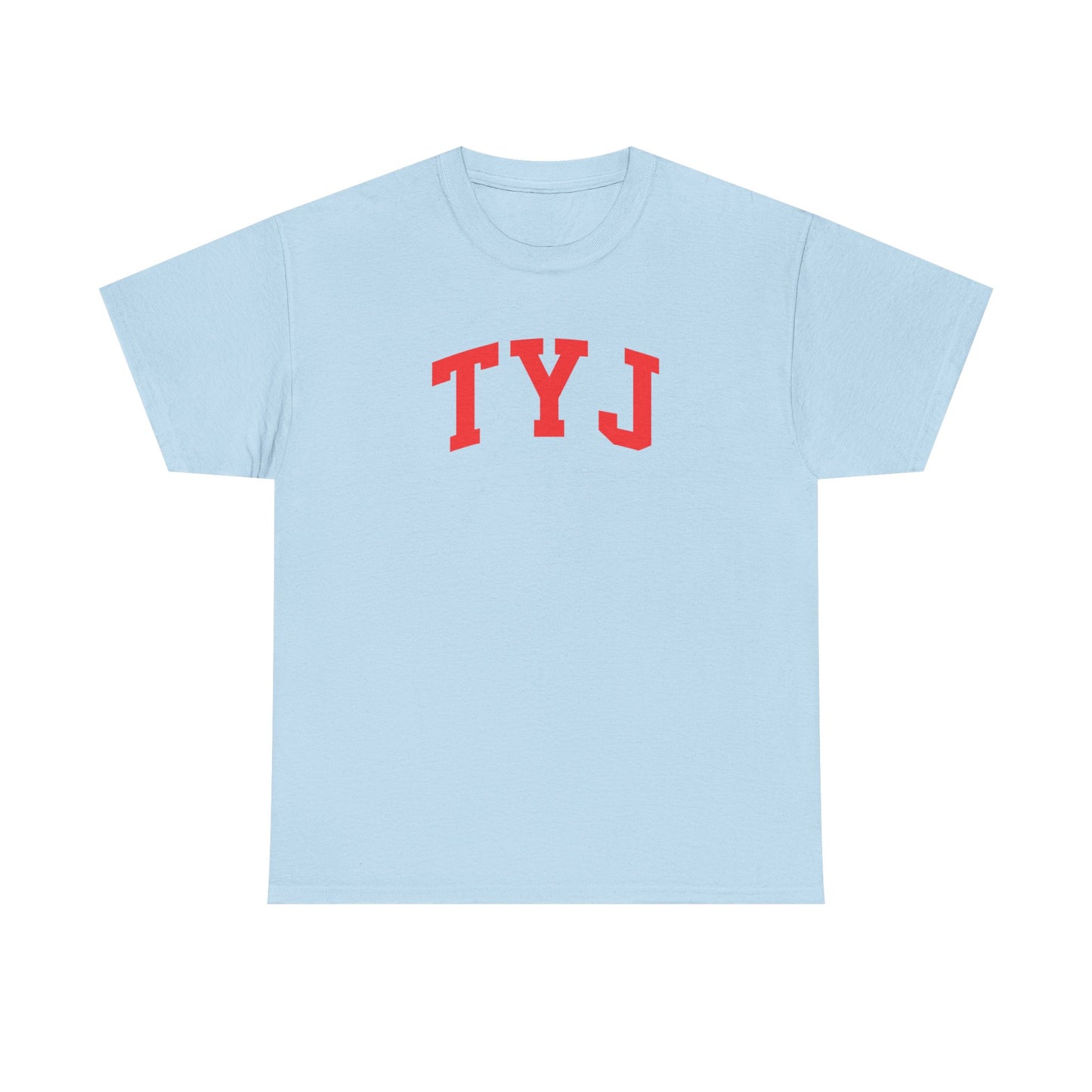TYJ Arch Logo T-Shirt — Minimal Red College-Style Tee