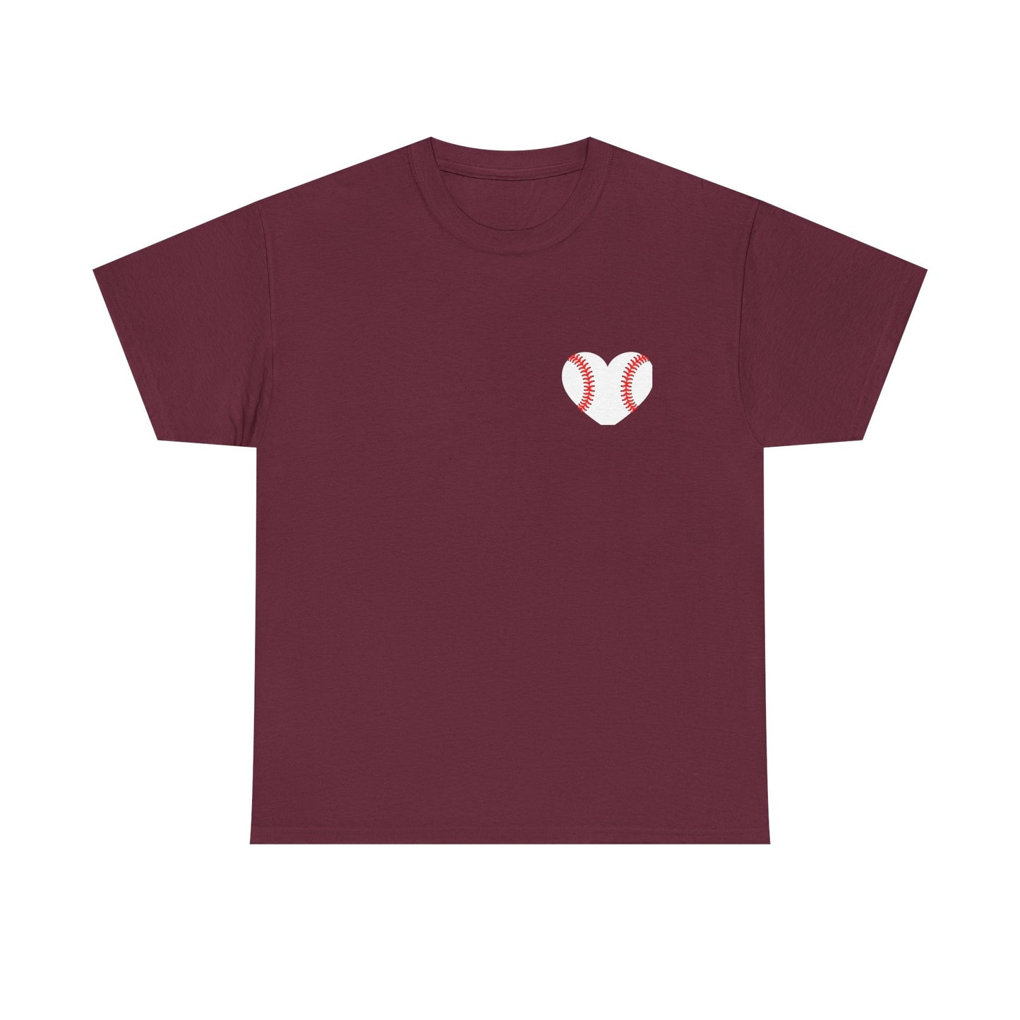 Baseball Heart Patchwork Tee – Patriotic Baseball Gear T‑Shirt