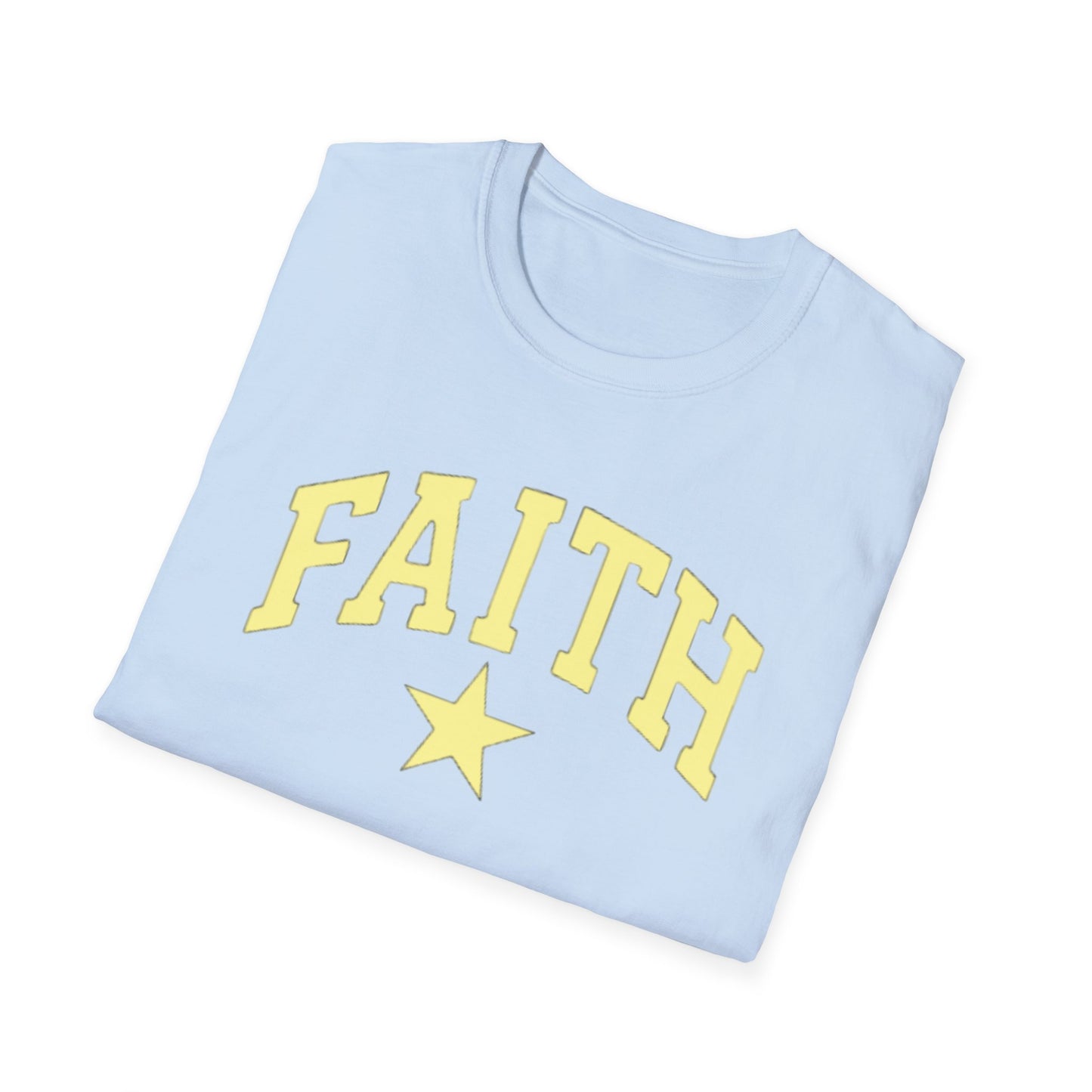 Faith Graphic T-Shirt — Yellow Lettering with Star