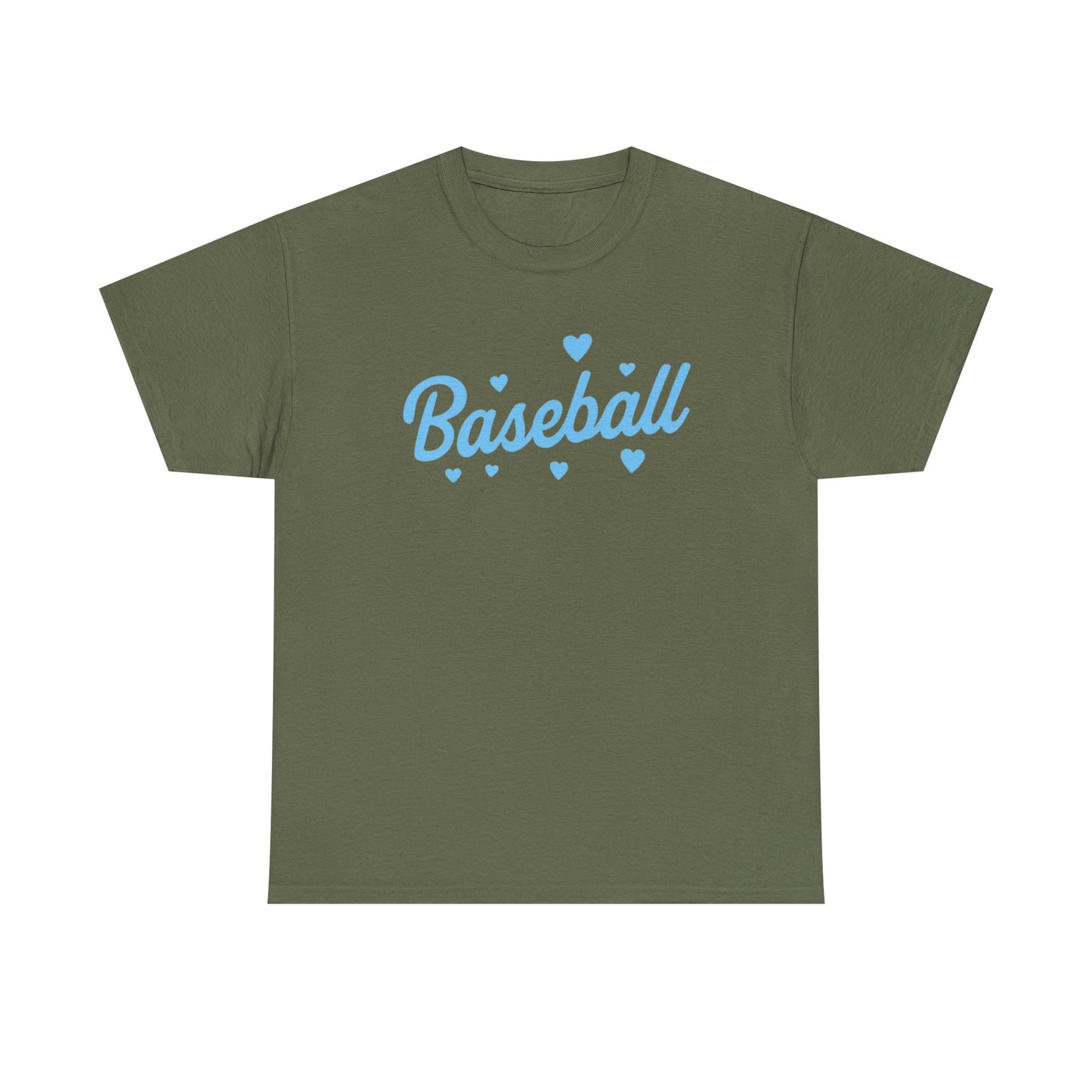 Baseball Heart Tee — Cute Script Baseball Shirt for Fans & Players