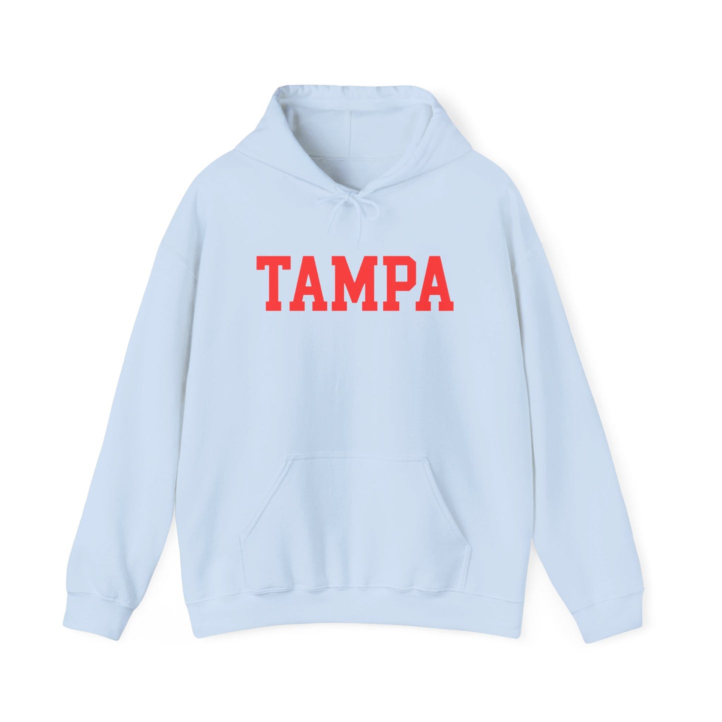 Tampa Hoodie — Classic Collegiate Pullover with Bold Red Text