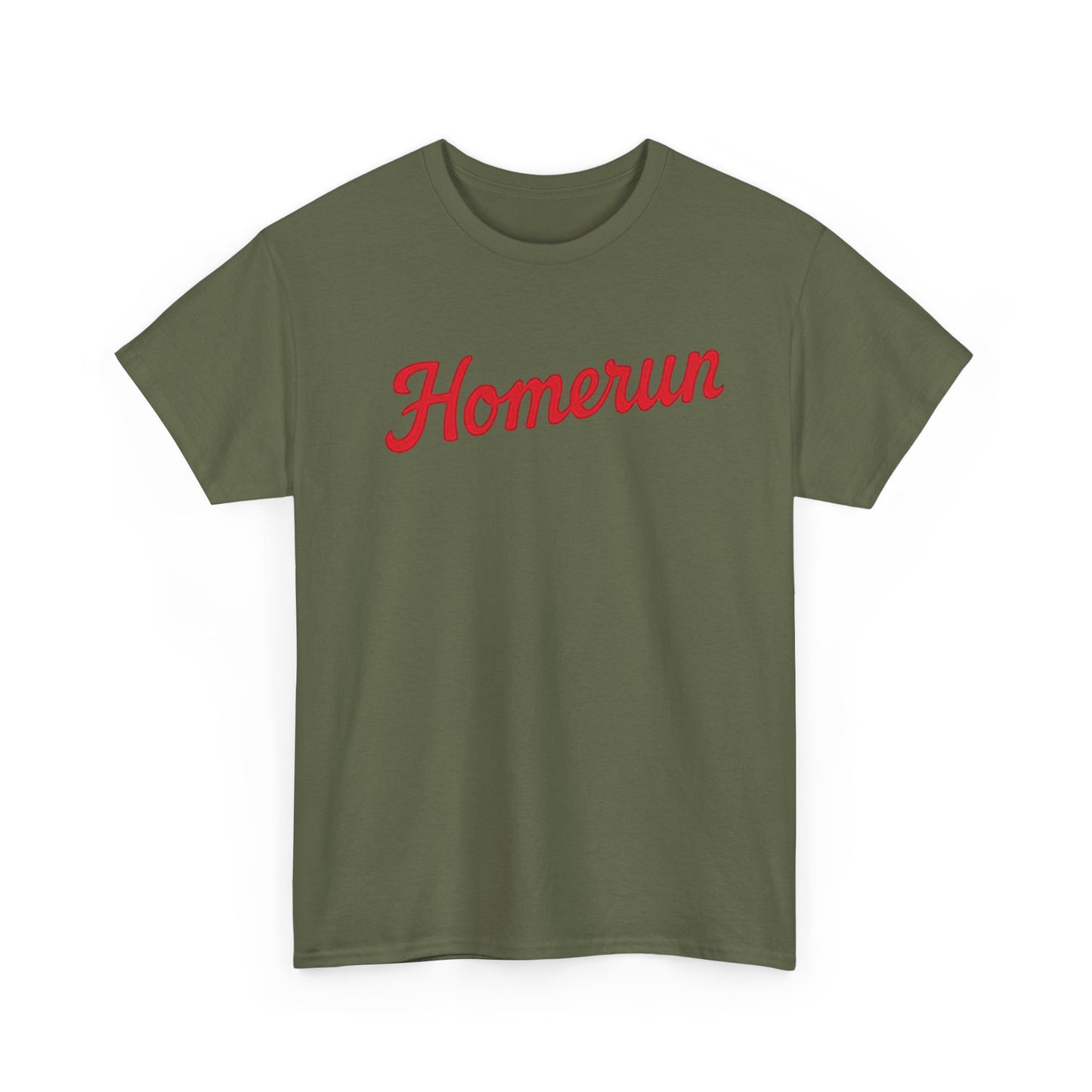 Homerun Baseball Tee — Retro Script Red Logo T-Shirt
