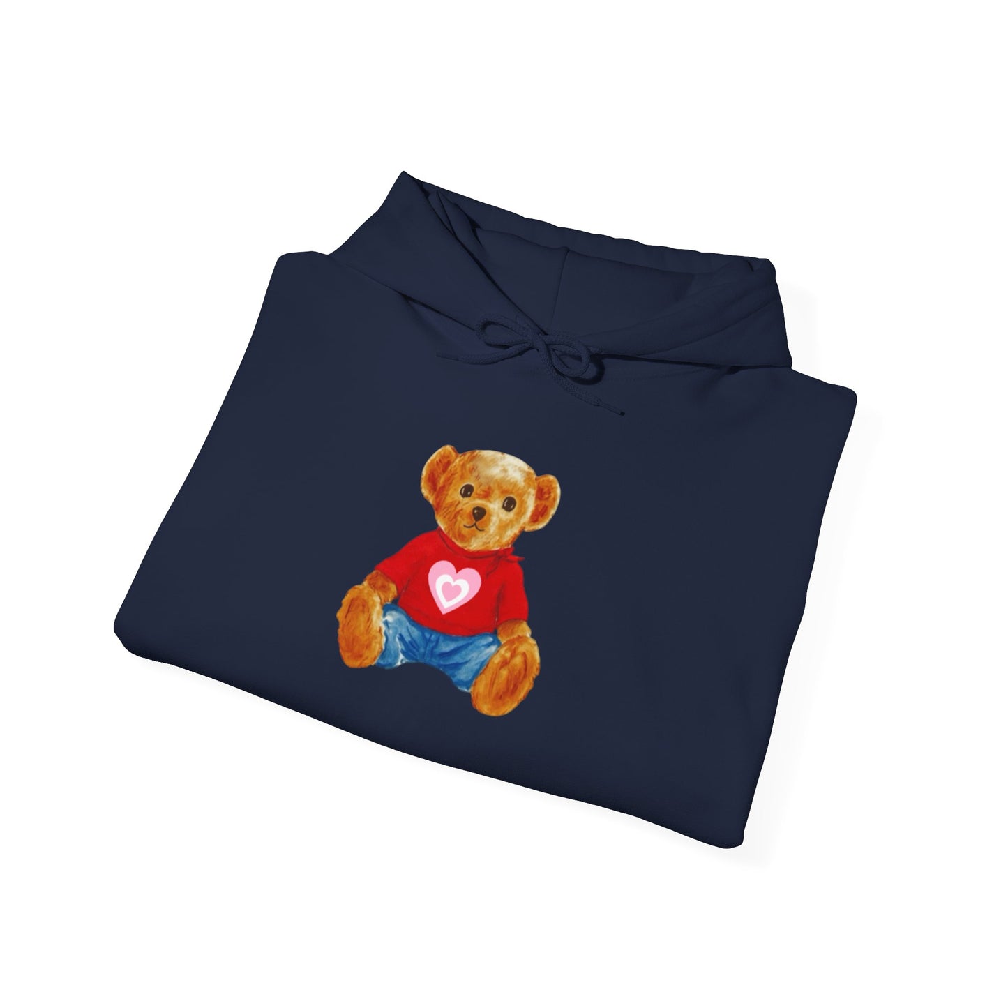 Teddy Bear Hoodie — Cute Heart Graphic