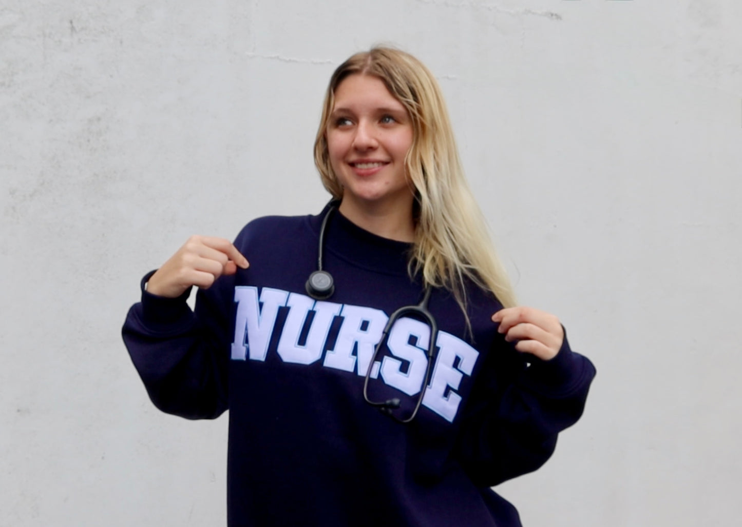 NAVY NURSE MOCK NECK-LIMITED