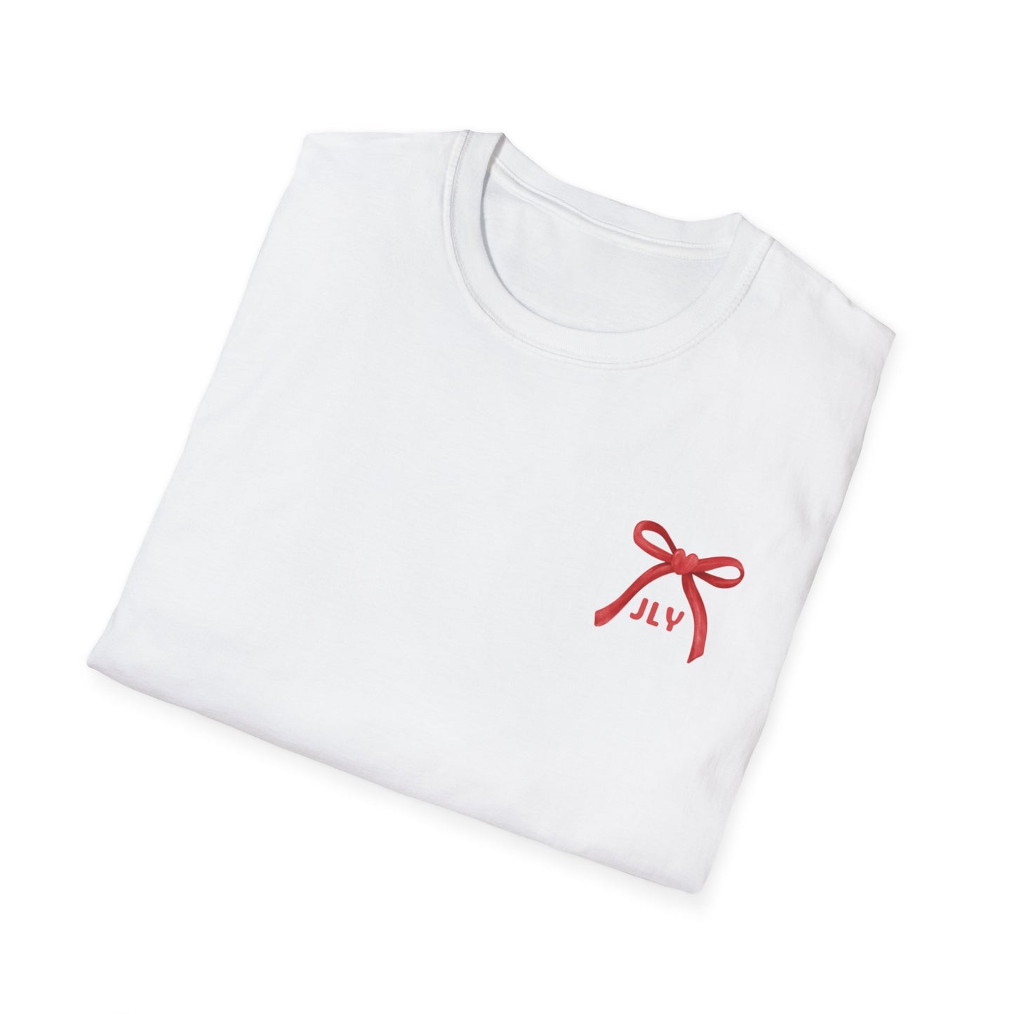 T-Shirt — Red Bow "JLY" Graphic Tee