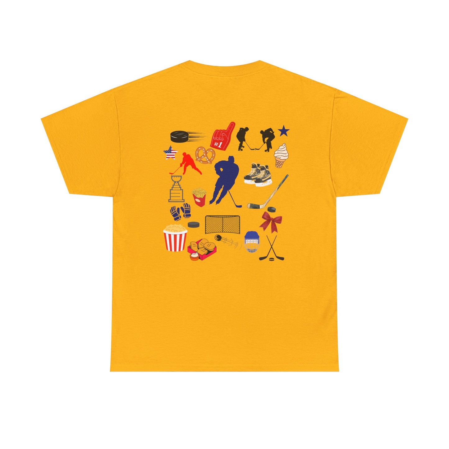 Hockey Icons Tee — Vintage Hockey Sticker Collage T‑Shirt