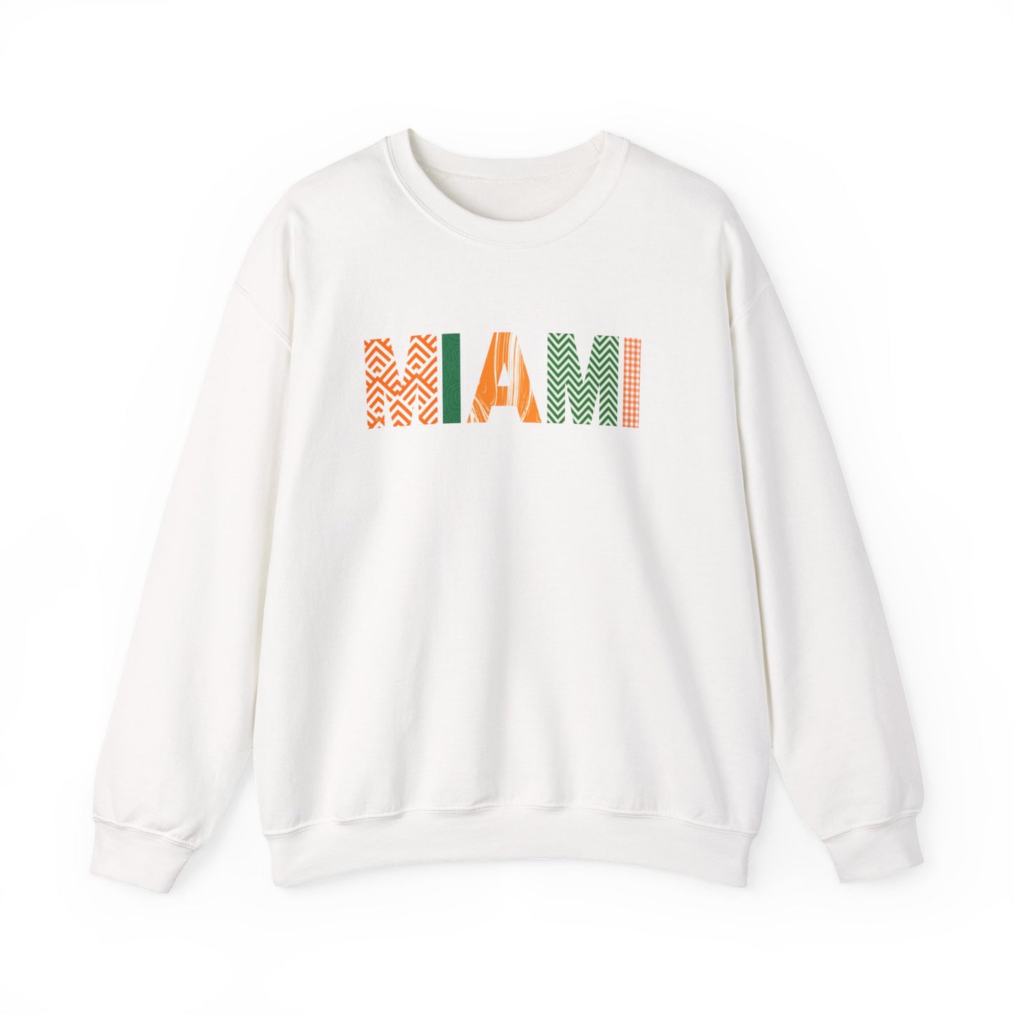 Miami Pattern Crewneck Sweatshirt — Colorful Geometric Miami Graphic