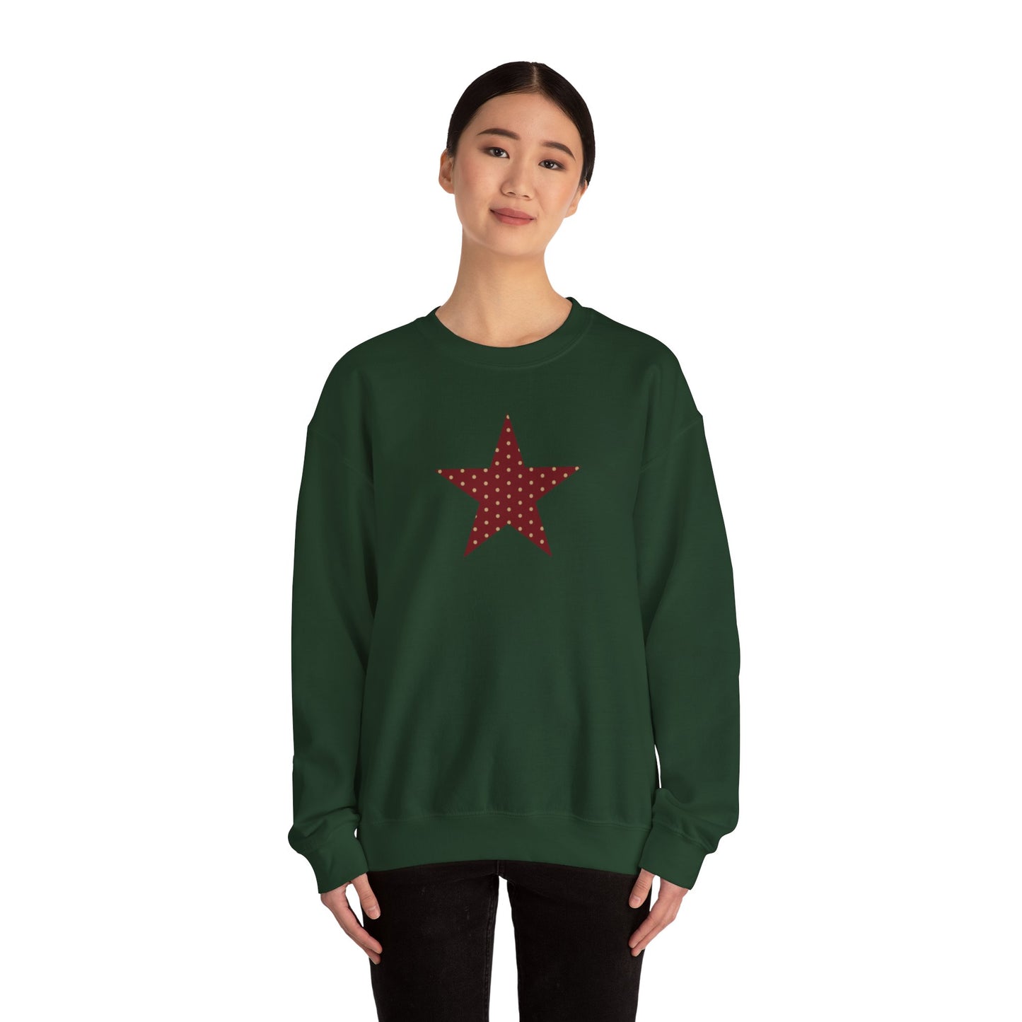 Garnet and Gold Polka Dot Star Crewneck