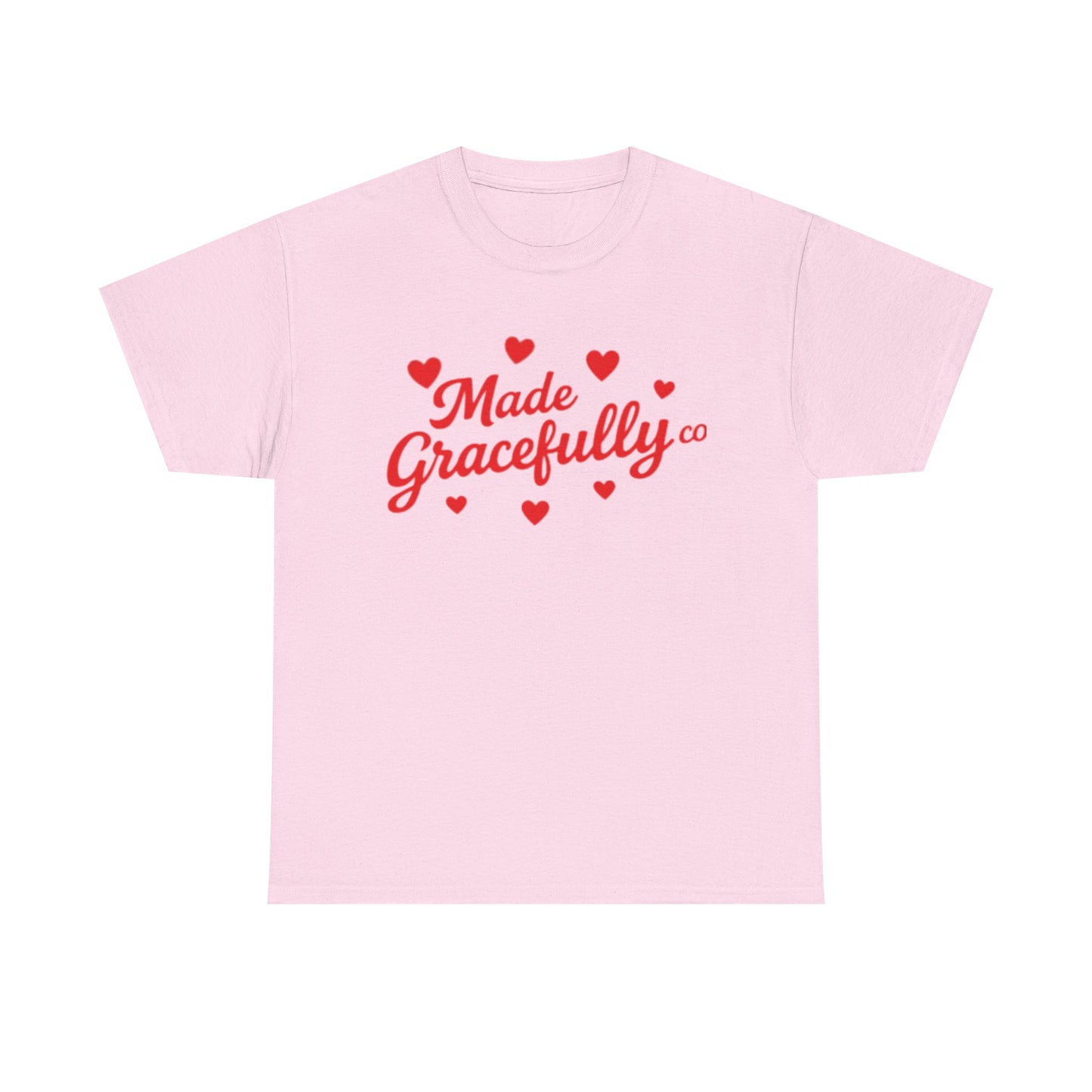 Made Gracefully Tee — Feminine Heart Script Graphic T-Shirt