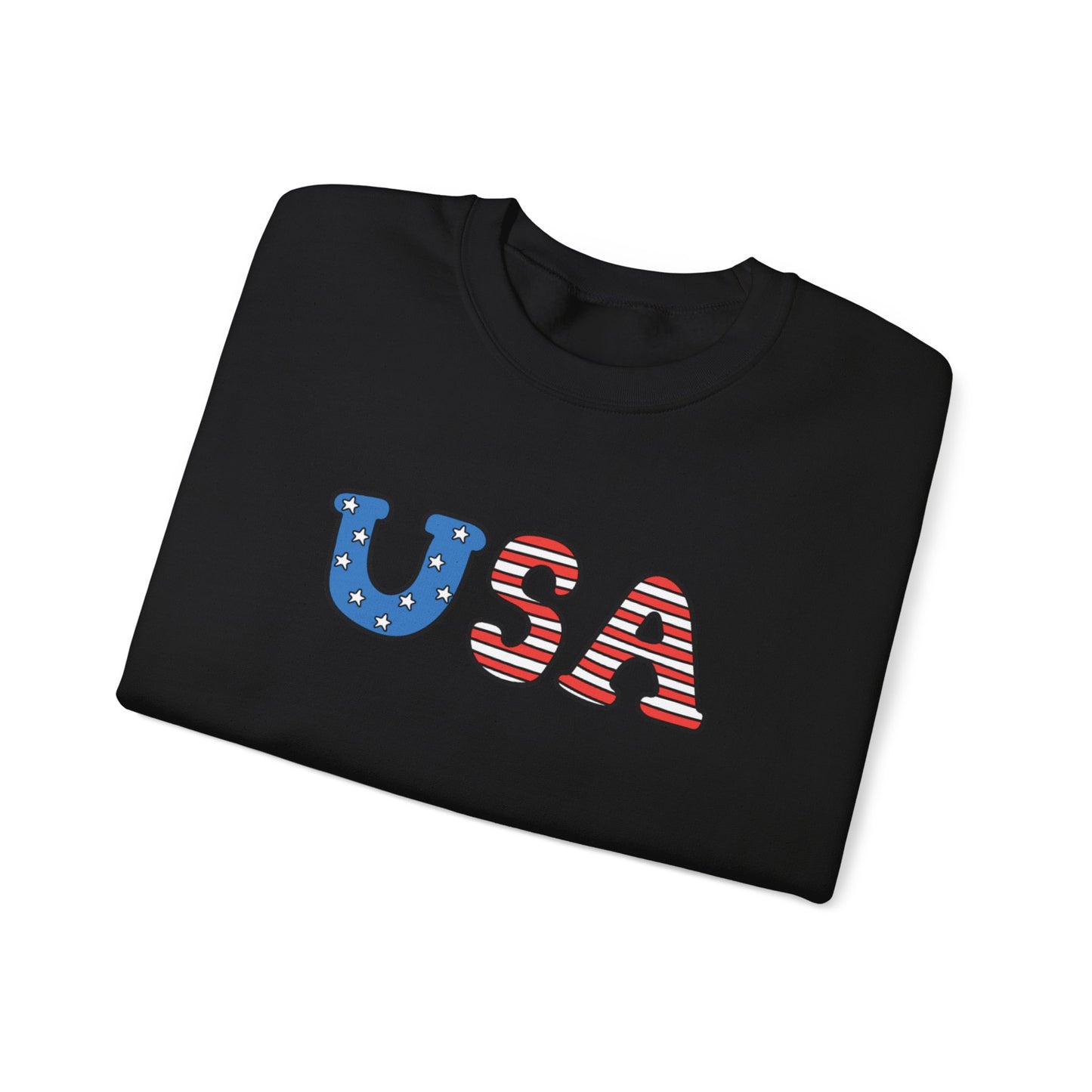 USA Flag Graphic Sweatshirt — Patriotic Crewneck