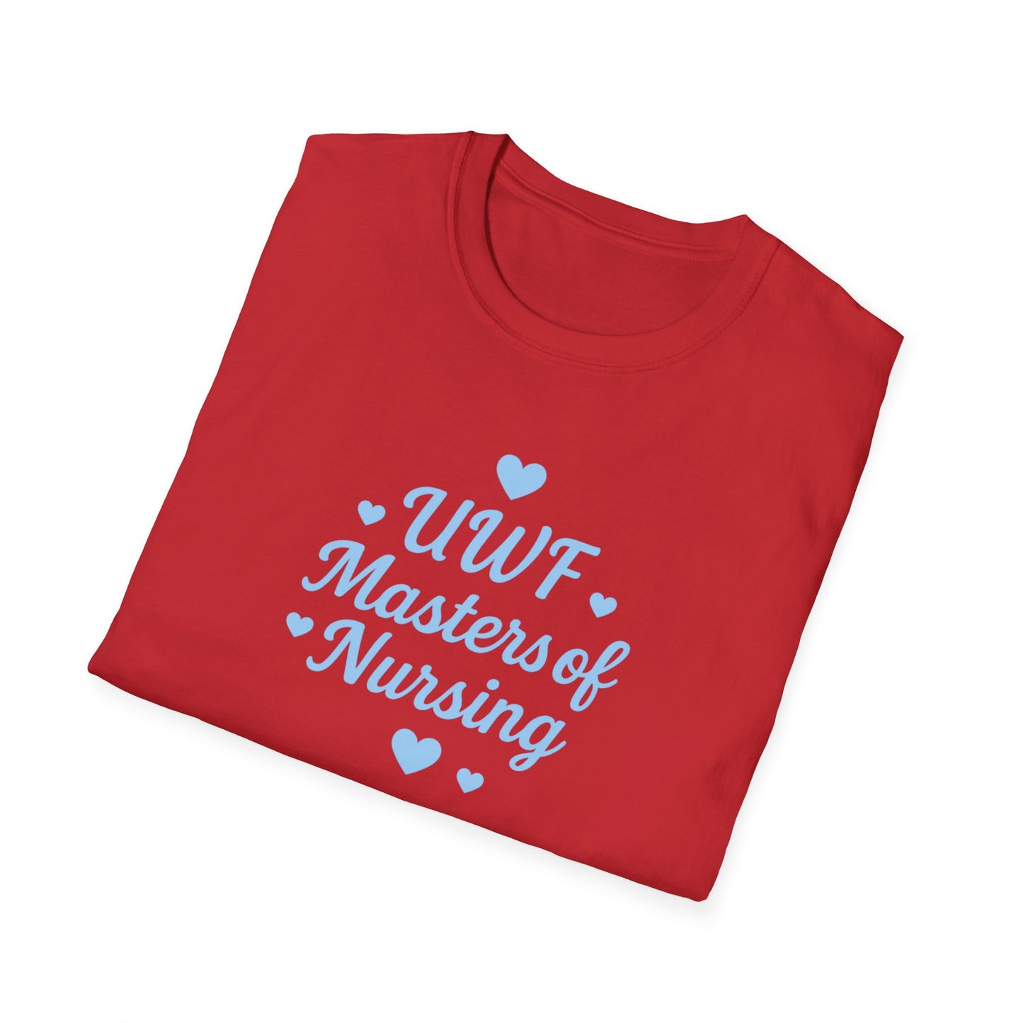UWF Masters of Nursing T-Shirt — Light Blue Heart Nursing School Tee