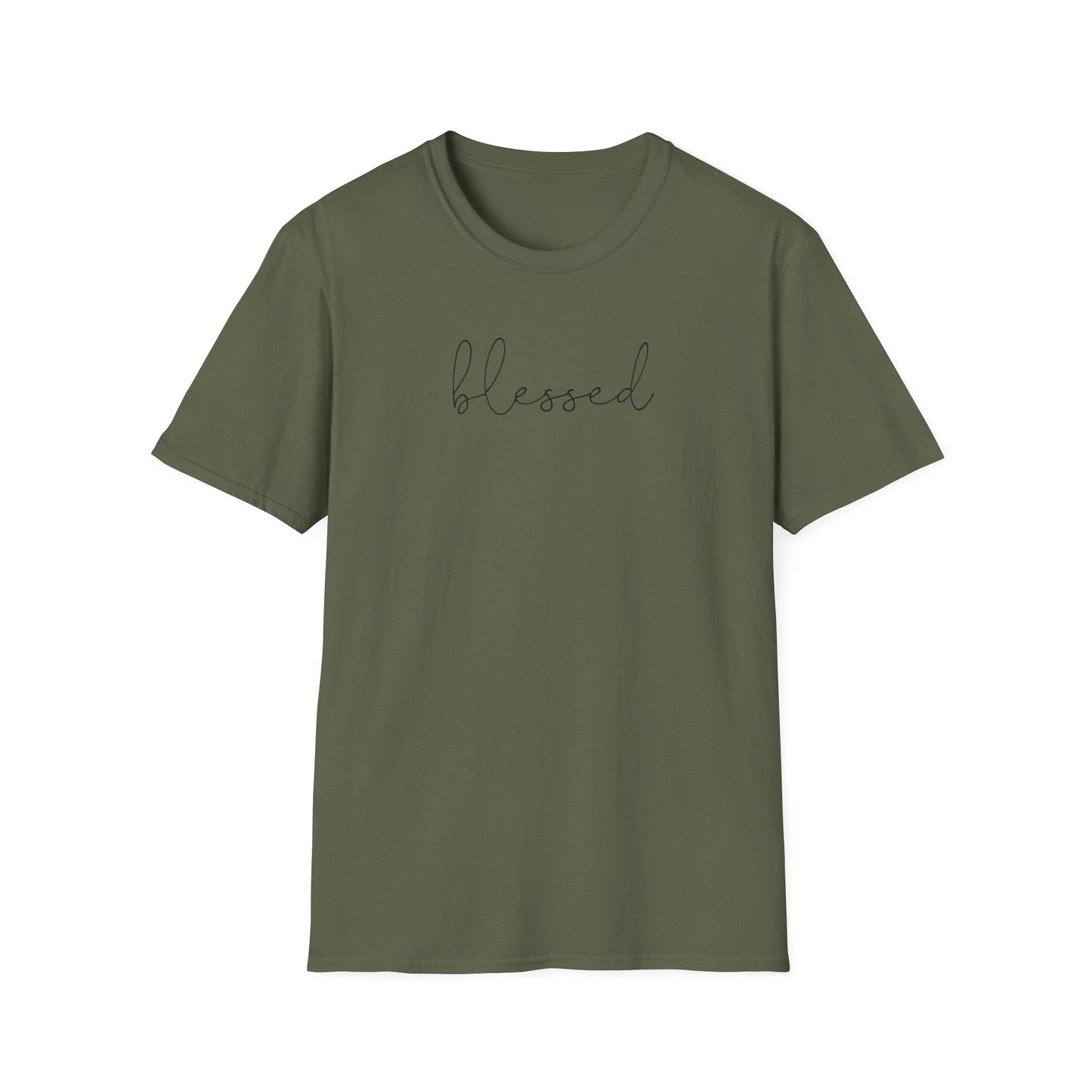 Blessed Script T-Shirt — Minimalist Inspirational Tee