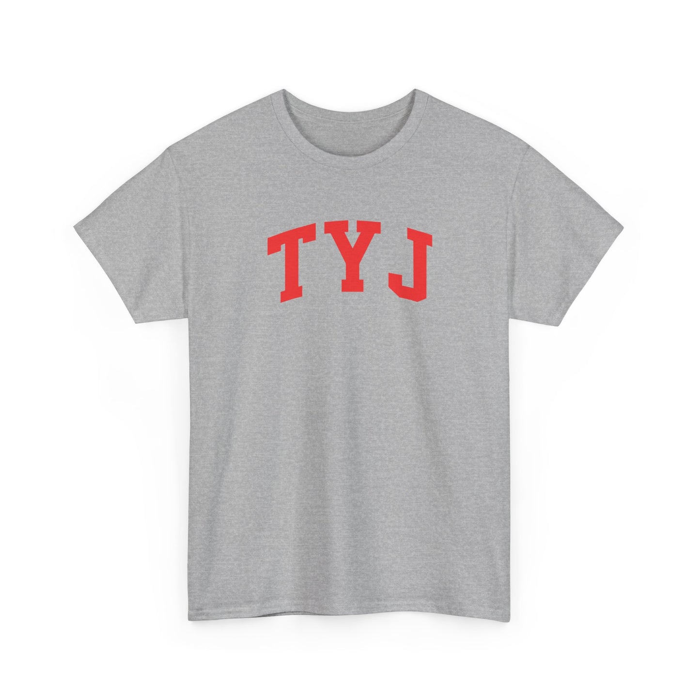 TYJ Arch Logo T-Shirt — Minimal Red College-Style Tee