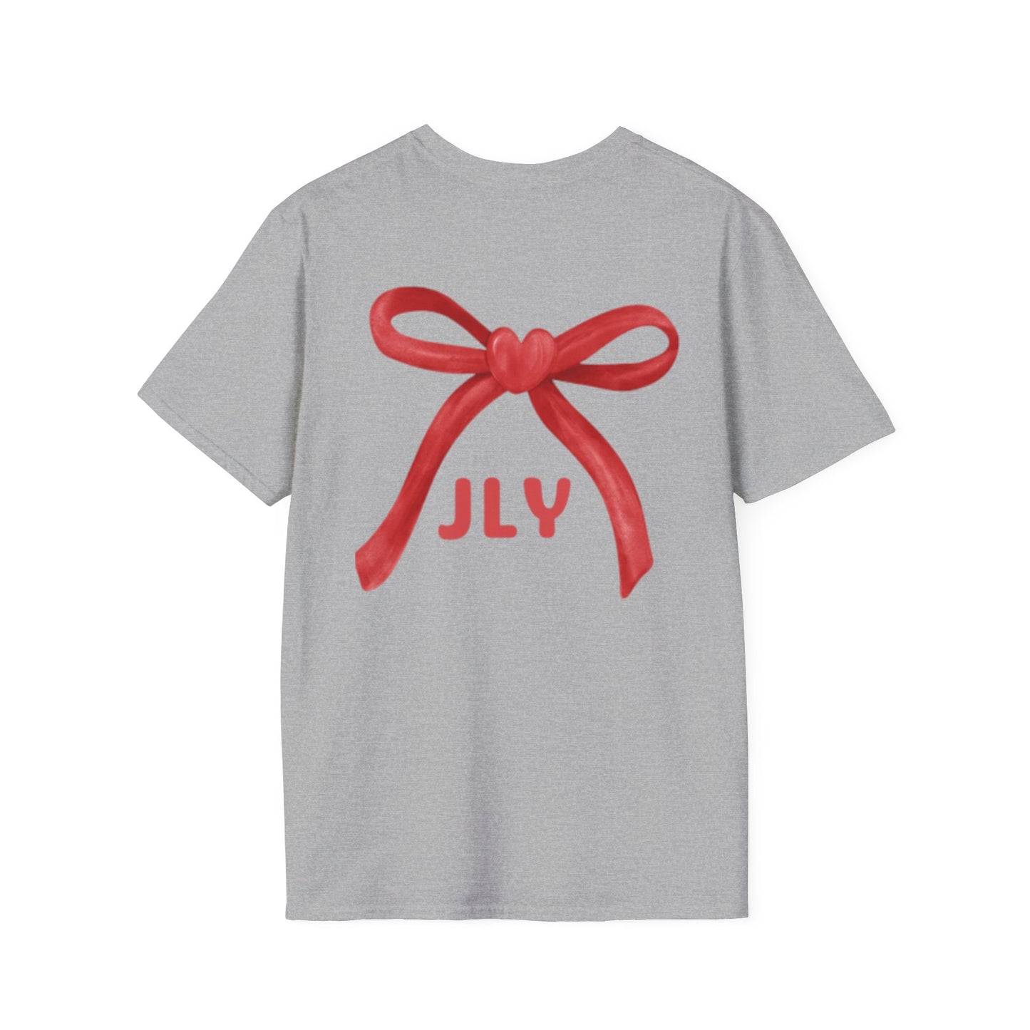 T-Shirt — Red Bow "JLY" Graphic Tee
