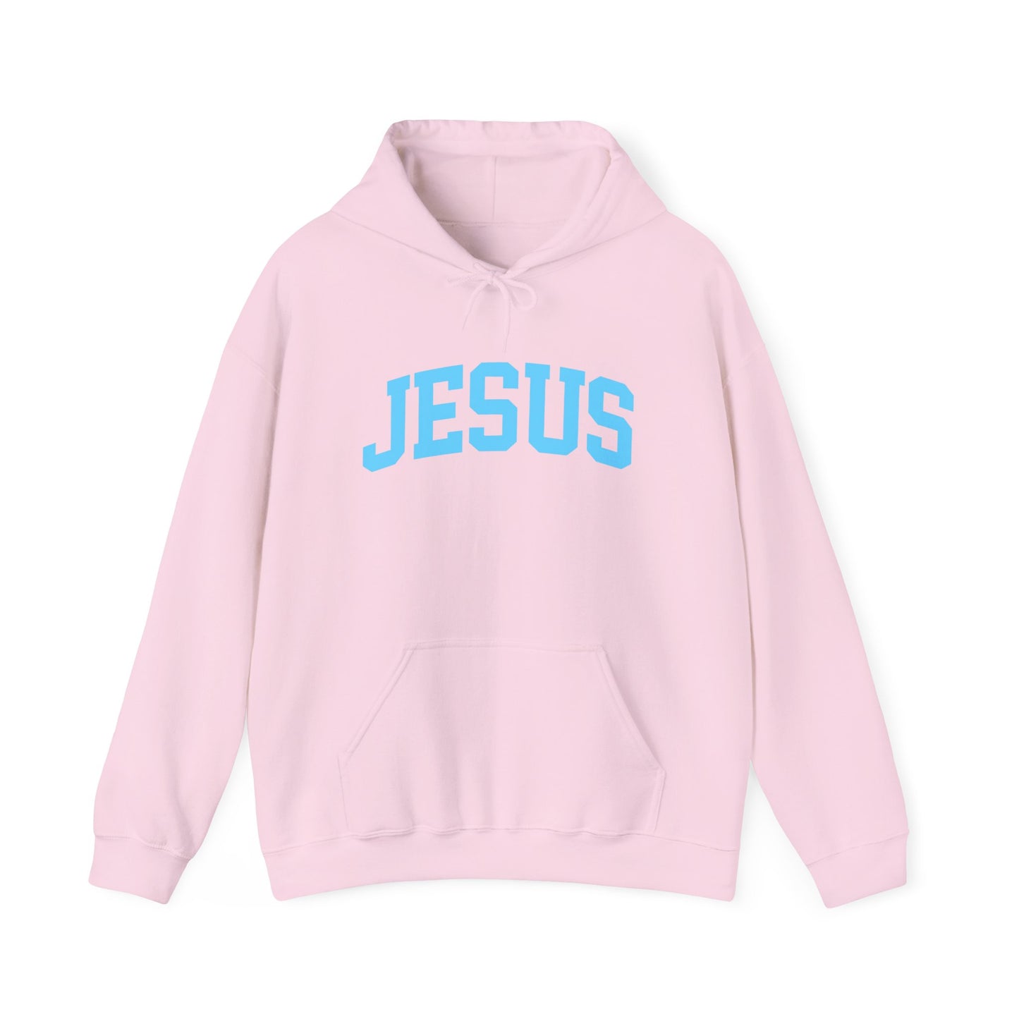 Jesus Hoodie - Blue Lettering Christian Faith Pullover