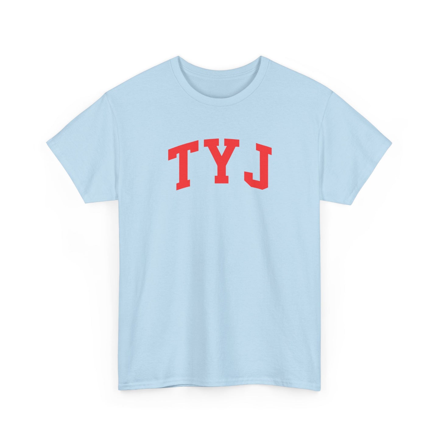 TYJ Arch Logo T-Shirt — Minimal Red College-Style Tee