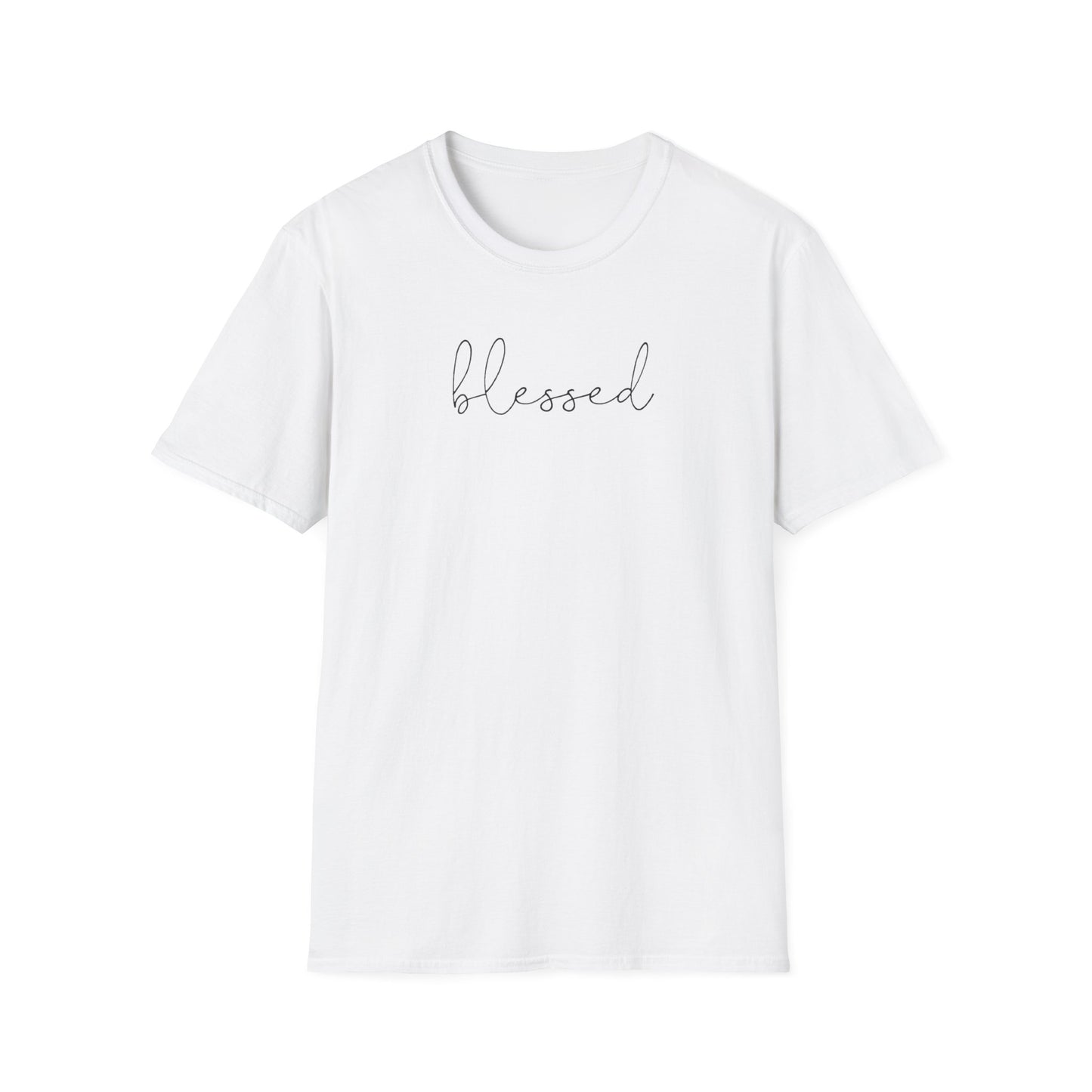Blessed Script T-Shirt — Minimalist Inspirational Tee