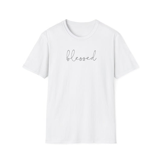 Blessed Script T-Shirt — Minimalist Inspirational Tee