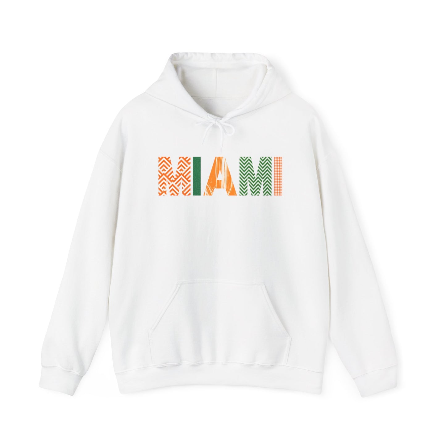 Miami Patterned Hoodie - Bright Geometric MIA City Sweatshirt