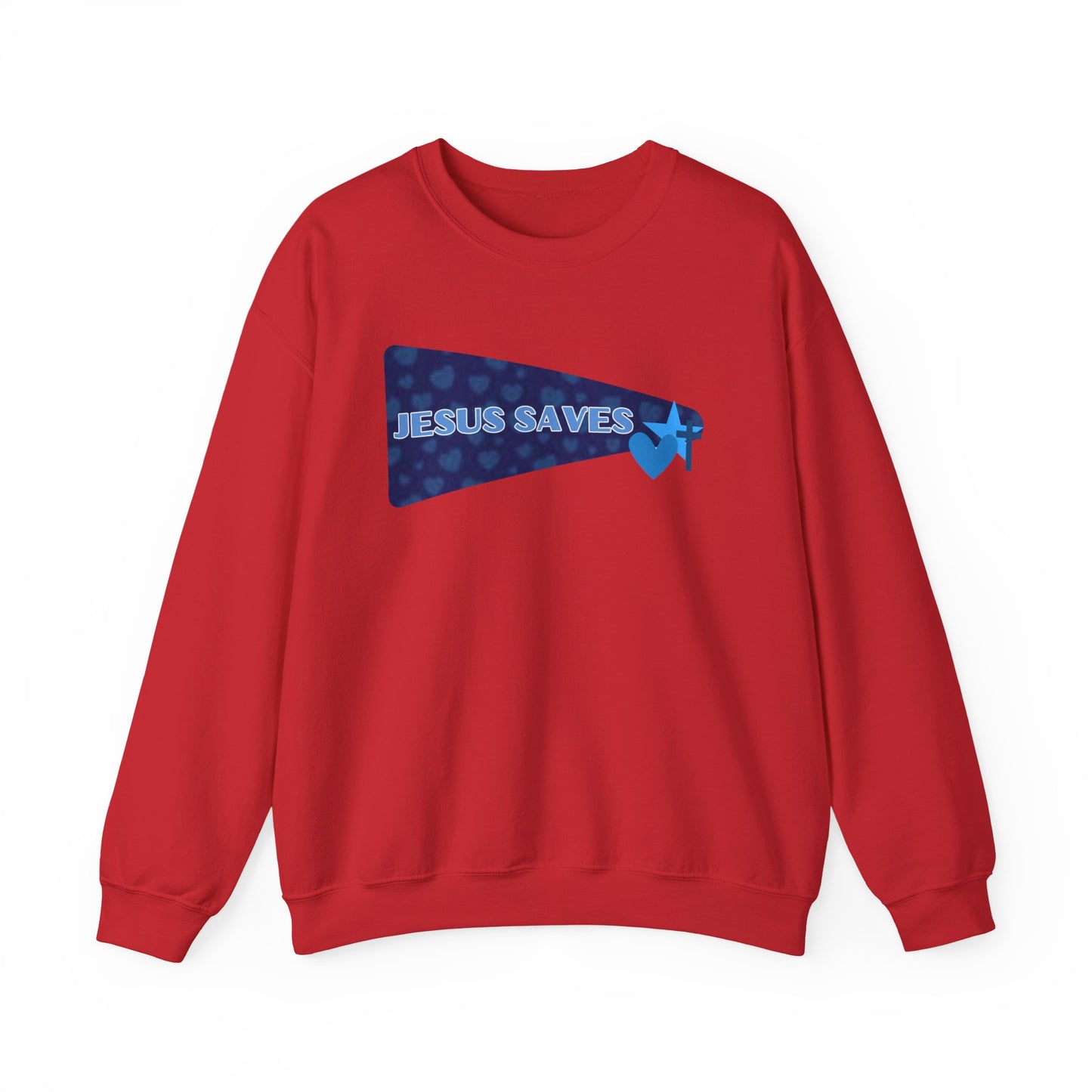 Jesus Saves Crewneck Sweatshirt — Christian Faith Graphic Pullover