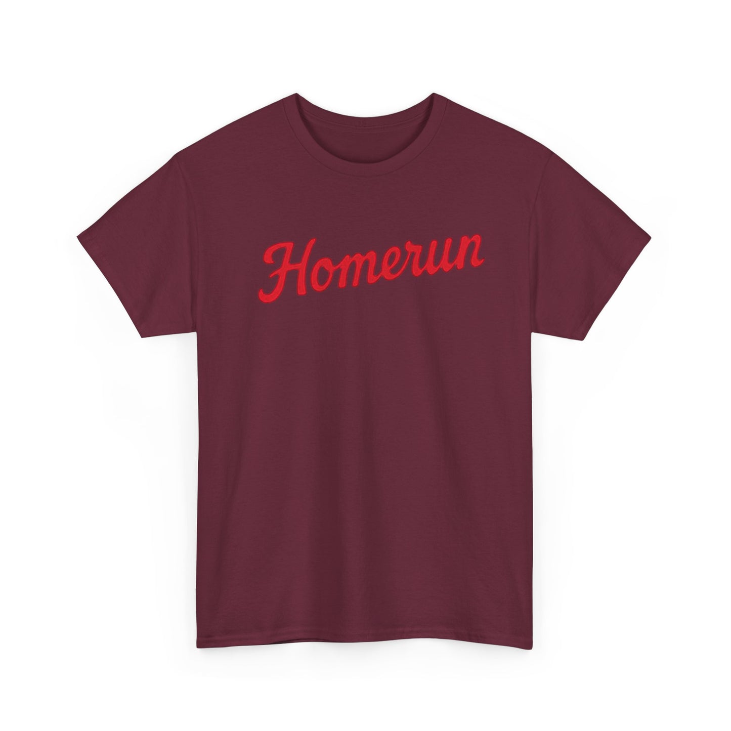 Homerun Baseball Tee — Retro Script Red Logo T-Shirt