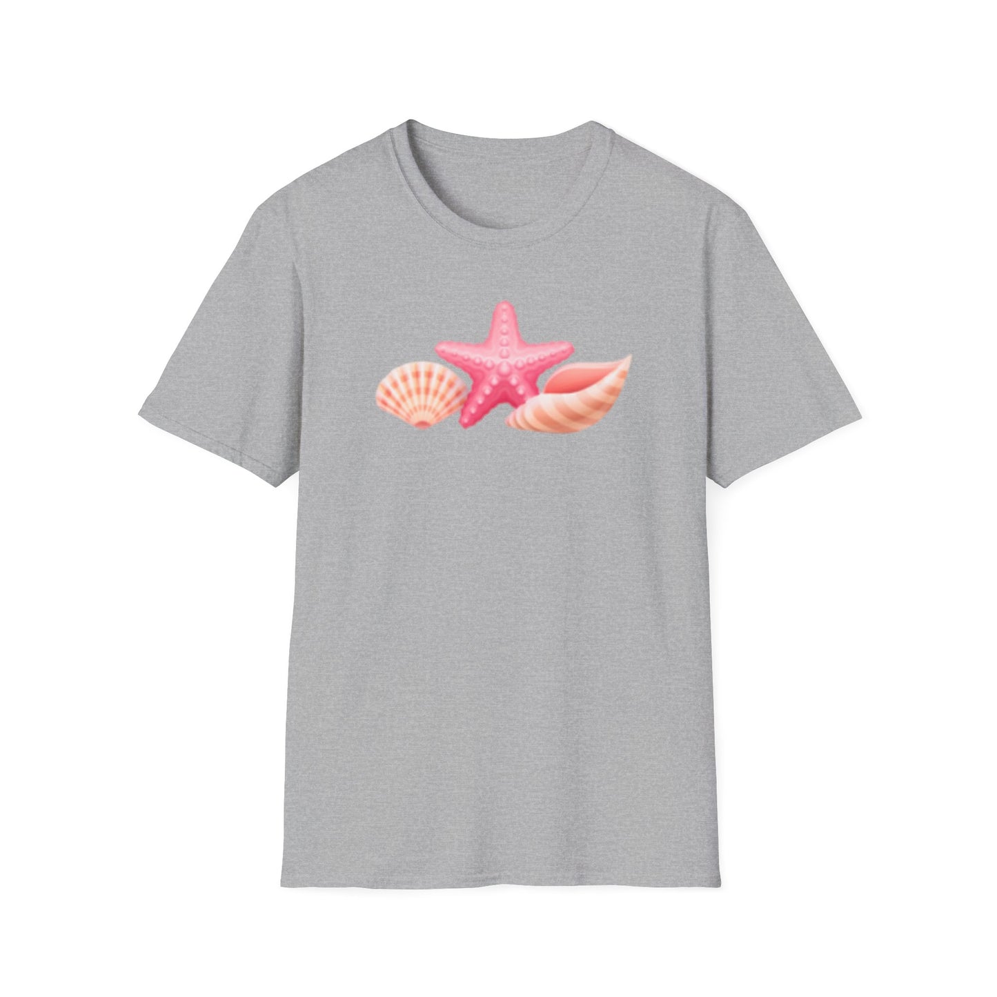 Seashell & Starfish Beach T-Shirt — Pink Coastal Summer Tee