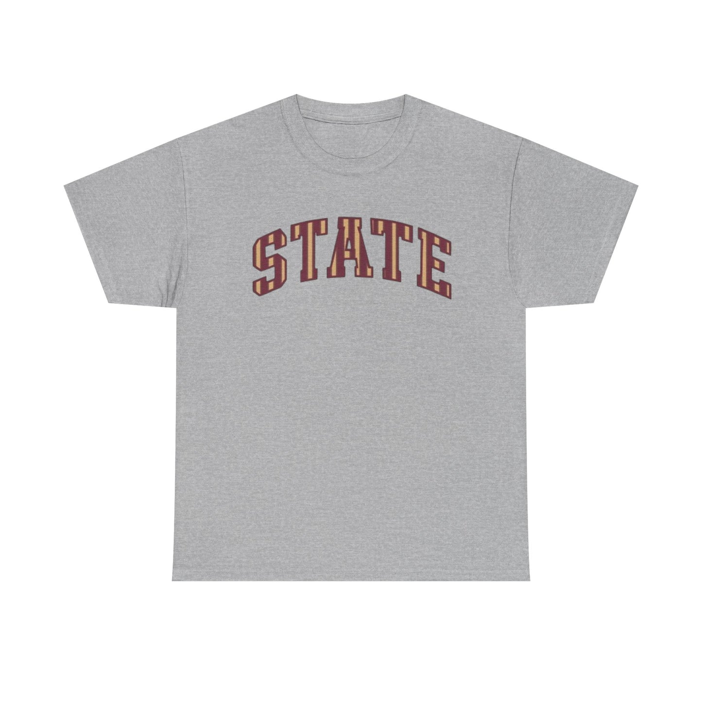 STATE Retro College Tee – Vintage Letterman Arched Logo T-Shirt