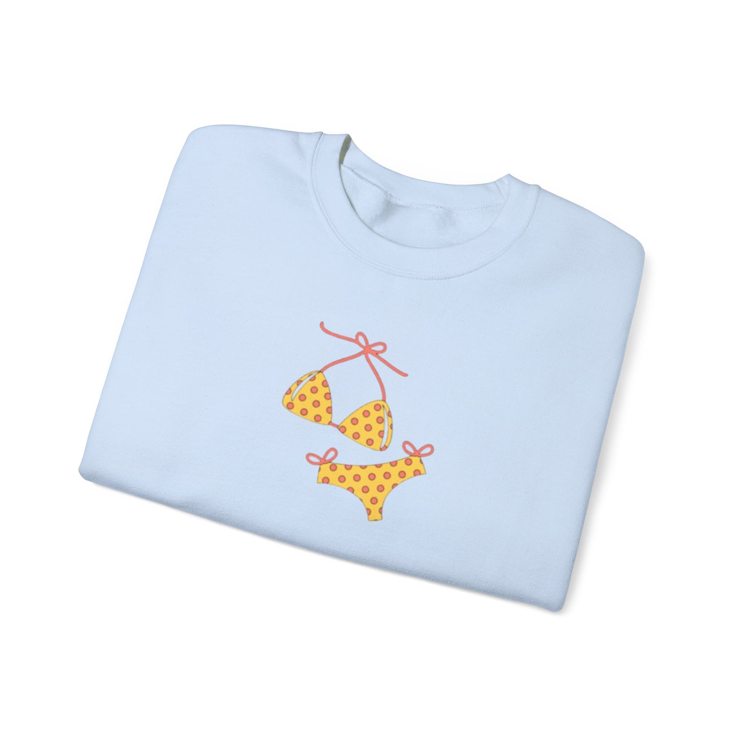 Yellow Polka Dot Bikini Crew neck — Cute Summer Beach Tee