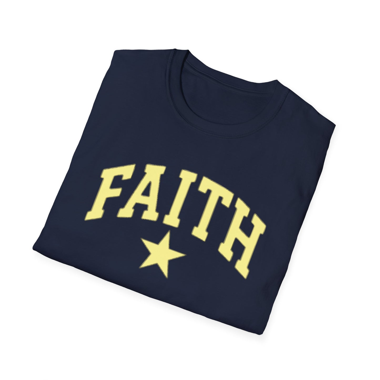 Faith Graphic T-Shirt — Yellow Lettering with Star