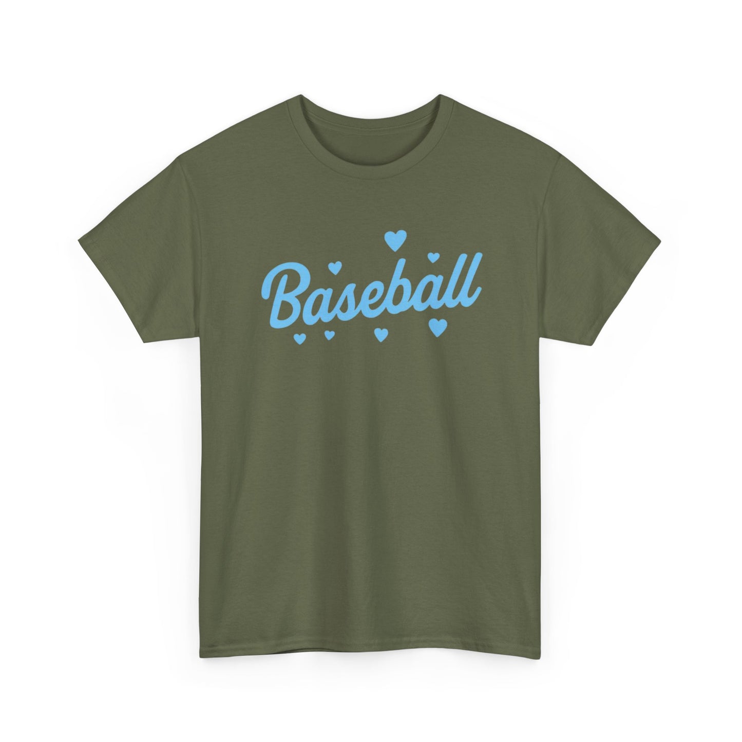 Baseball Heart Tee — Cute Script Baseball Shirt for Fans & Players